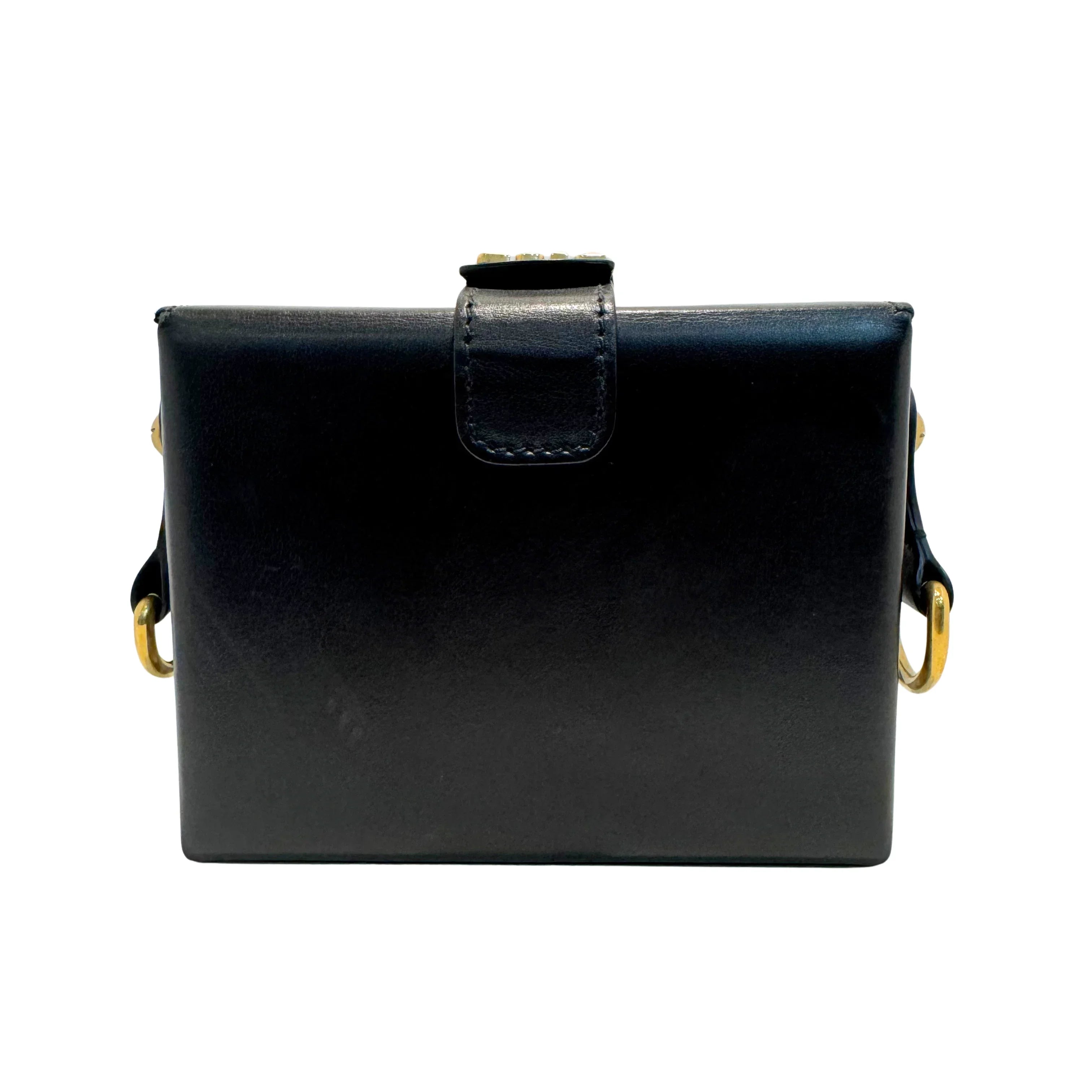 Dior Lockbox Zodiac Shoulder Bag Leather Black - Lost Designer