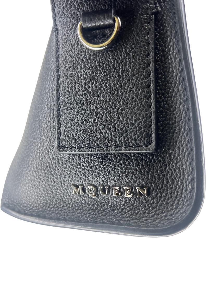 Alexander McQueen Black Leather T-Bar Sling Shoulder Bag
