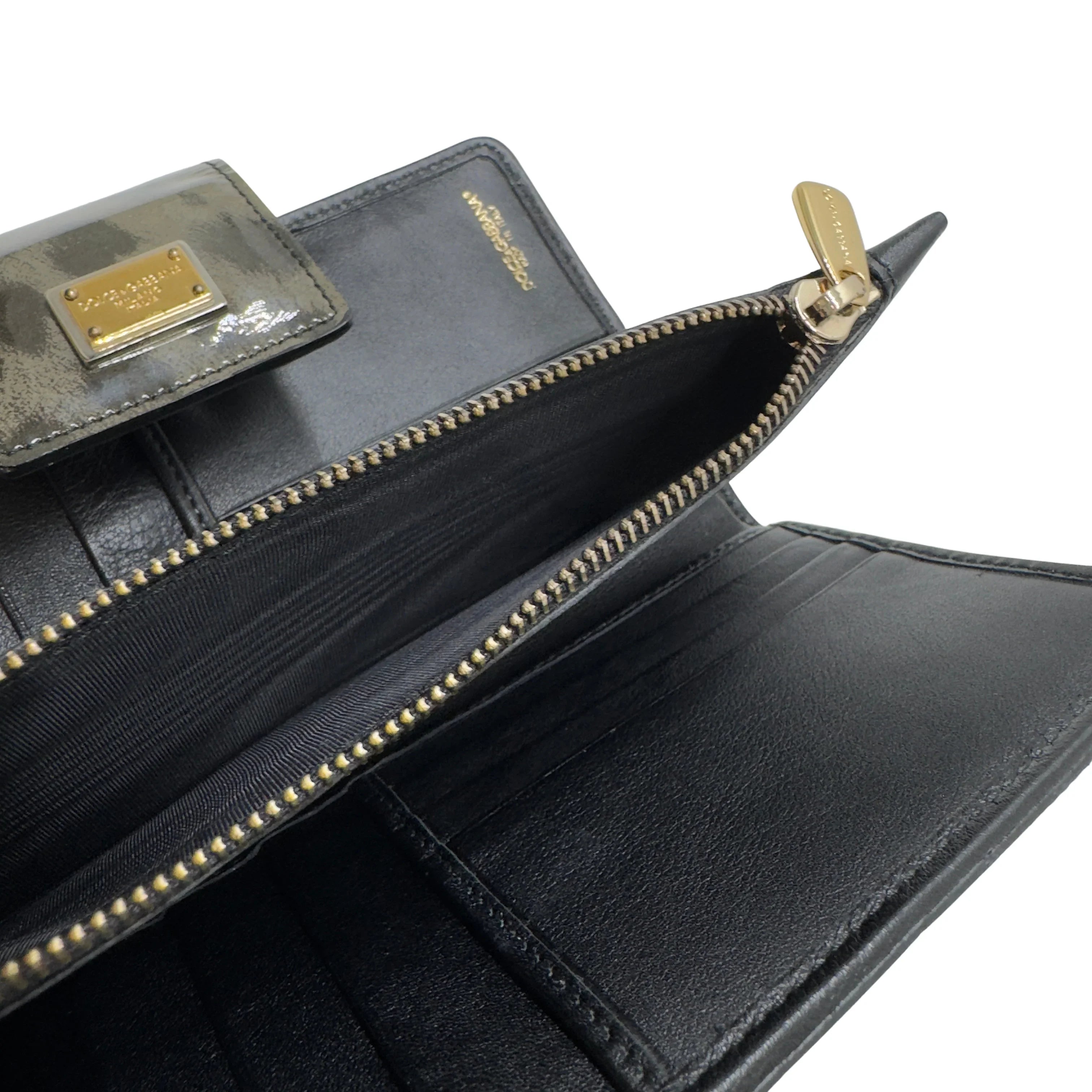 Dolce & Gabbana Leopard Print Leather Wallet Khaki - Lost Designer