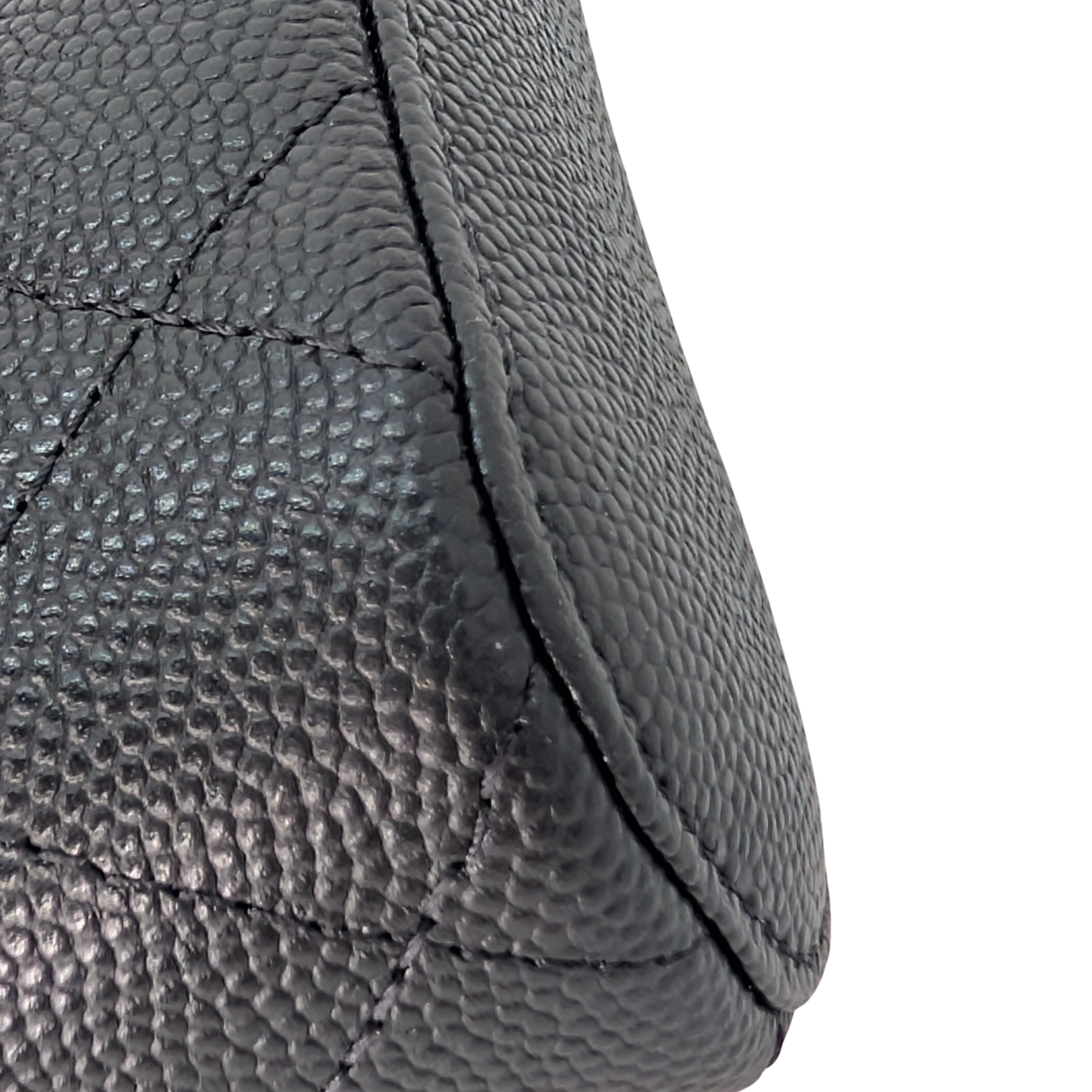 Chanel Caviar Quilted Small Vertical Coco Beauty Vanity Case with Chain Black