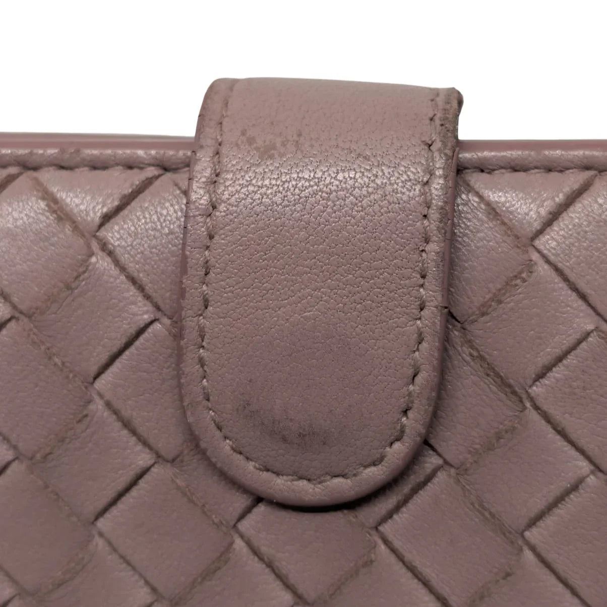 Bottega Veneta Intreciatto Vintage Wallet Leather Pink - Lost Designer