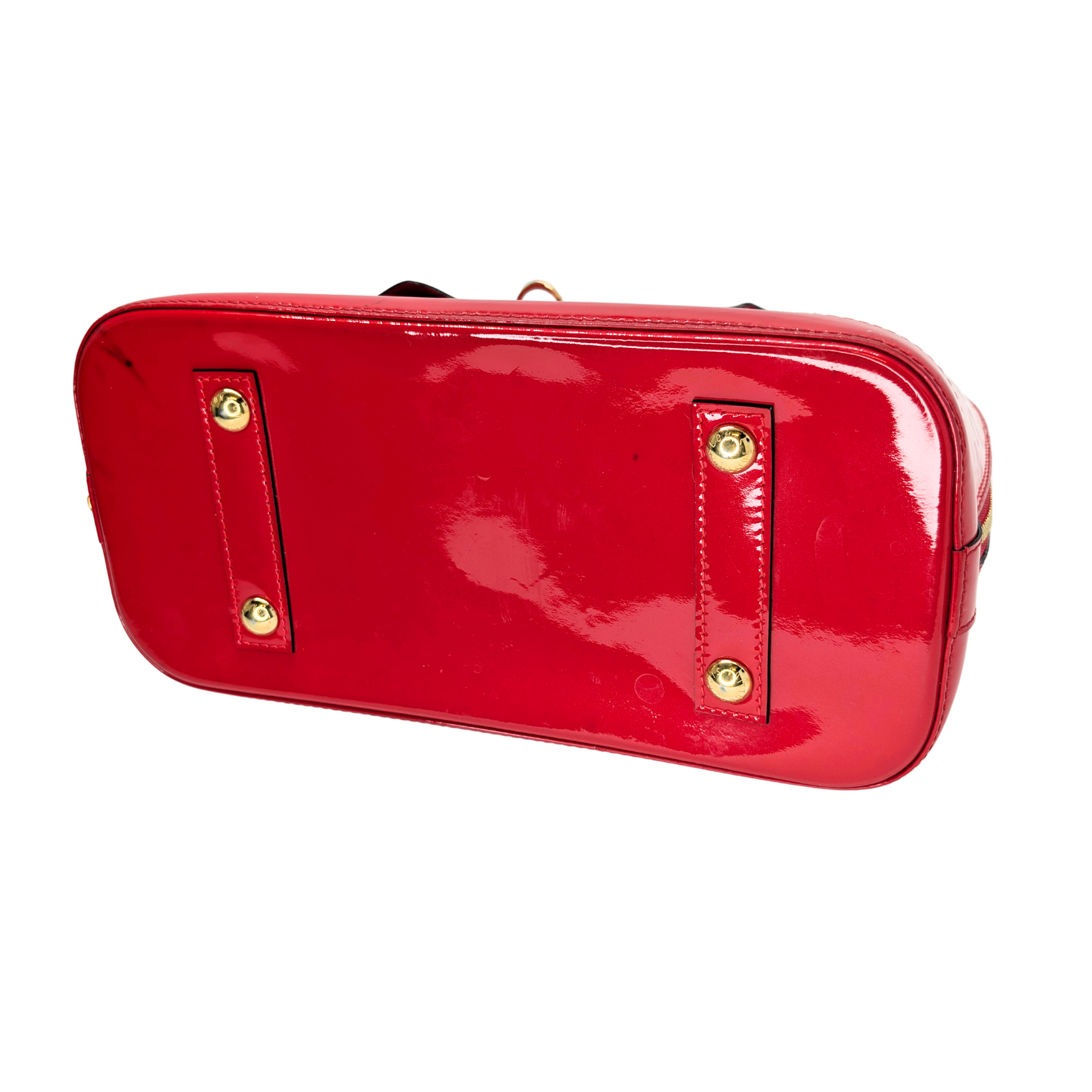 Louis Vuitton Alma Pm Vernis Leather Red Bag