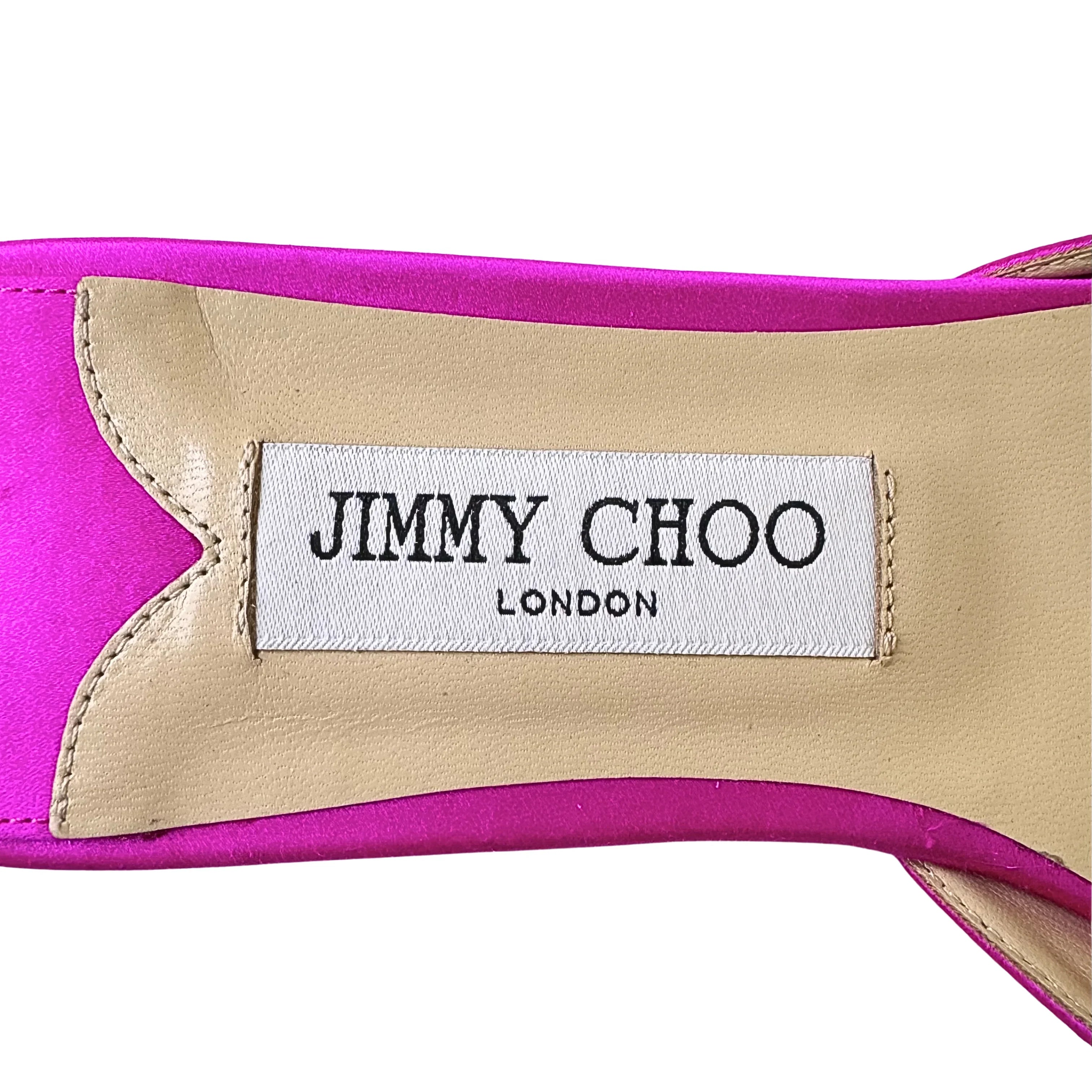 Jimmy Choo Saeda Fuchisca Satin Flats , 40 - Lost Designer
