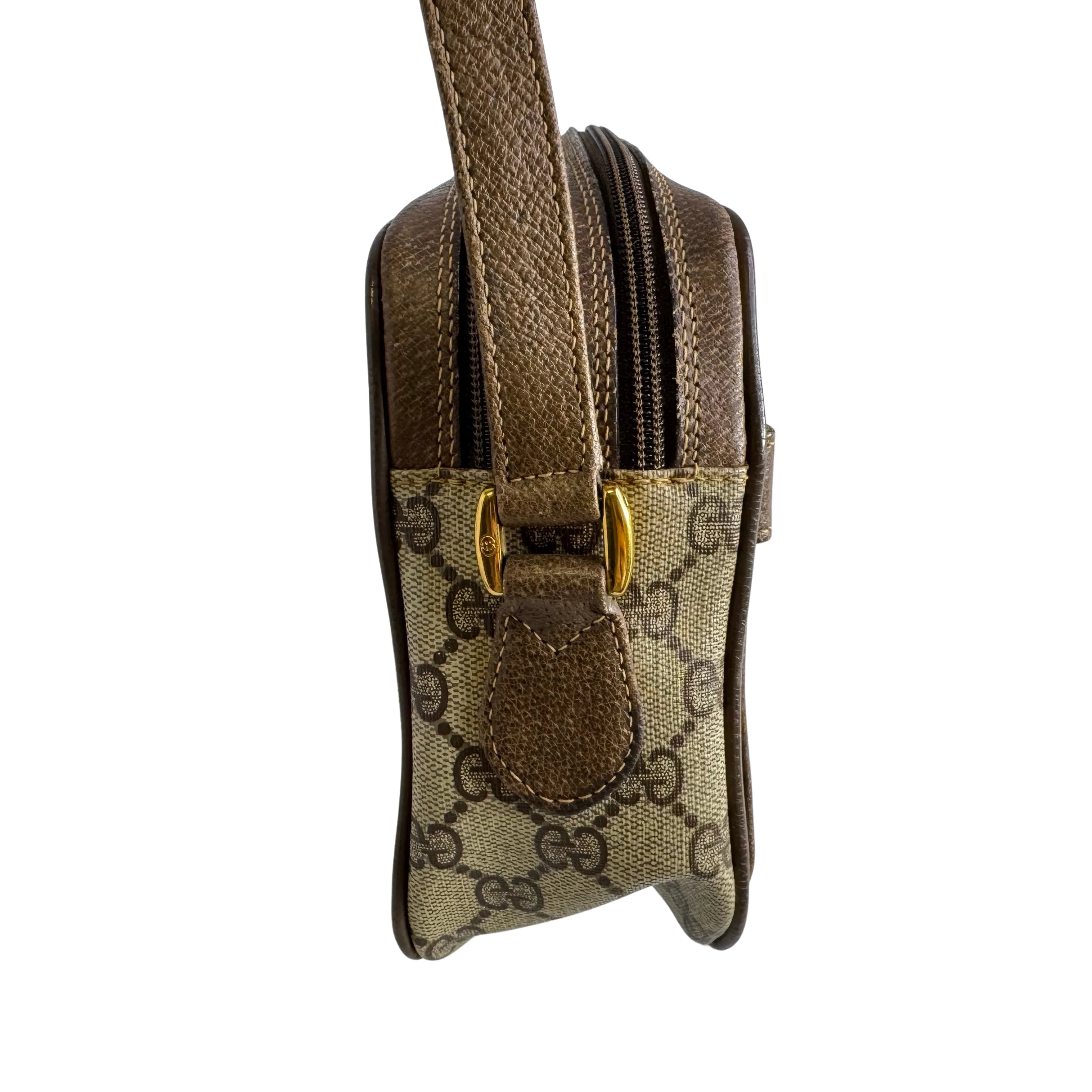 Gucci GG Supreme Crossbody Messenger Bag Beige - Lost Designer