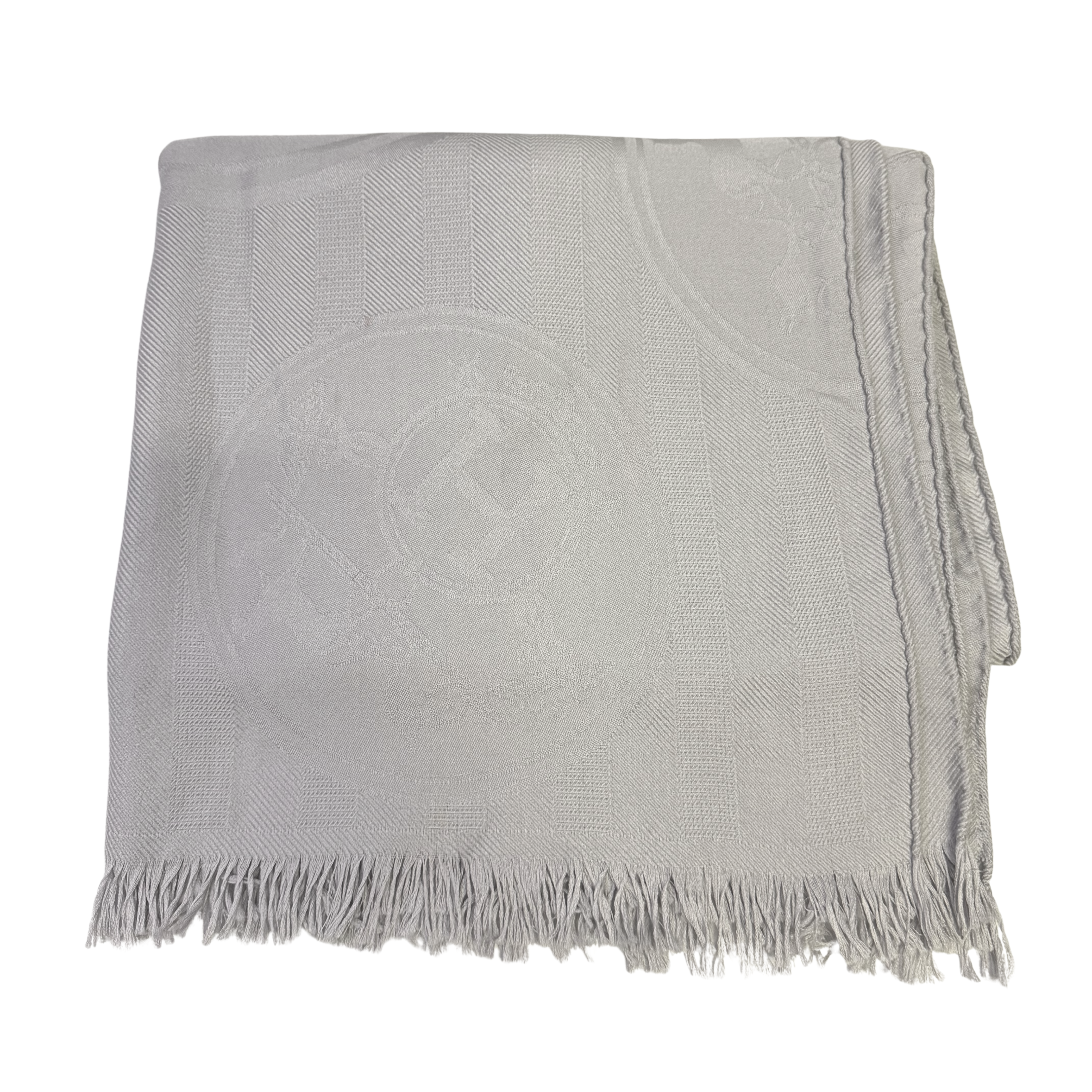 Hermès Silk Cashmere Scarf Grey