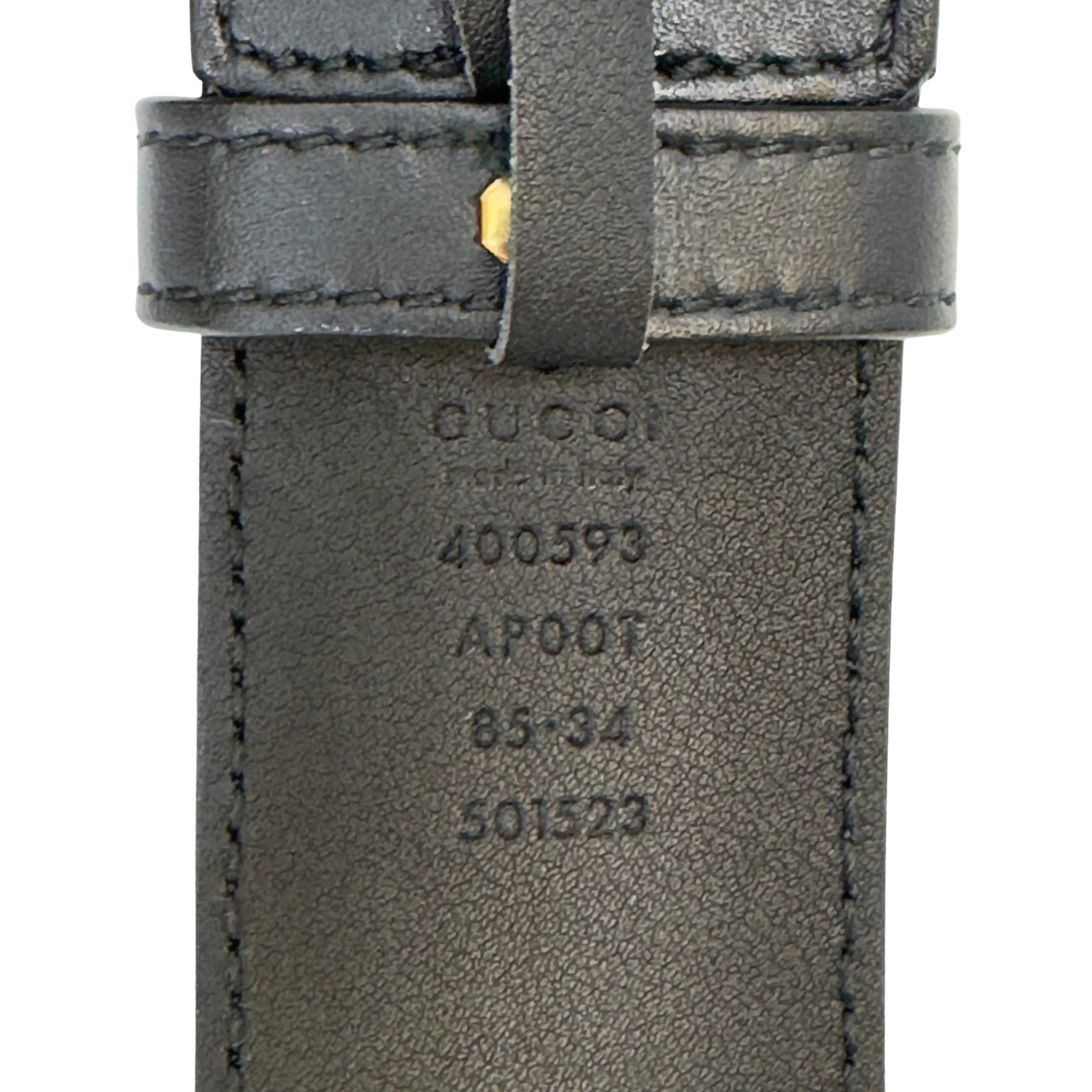 Gucci GG Marmont Wide Belt Leather Black 85/34 - Lost Designer