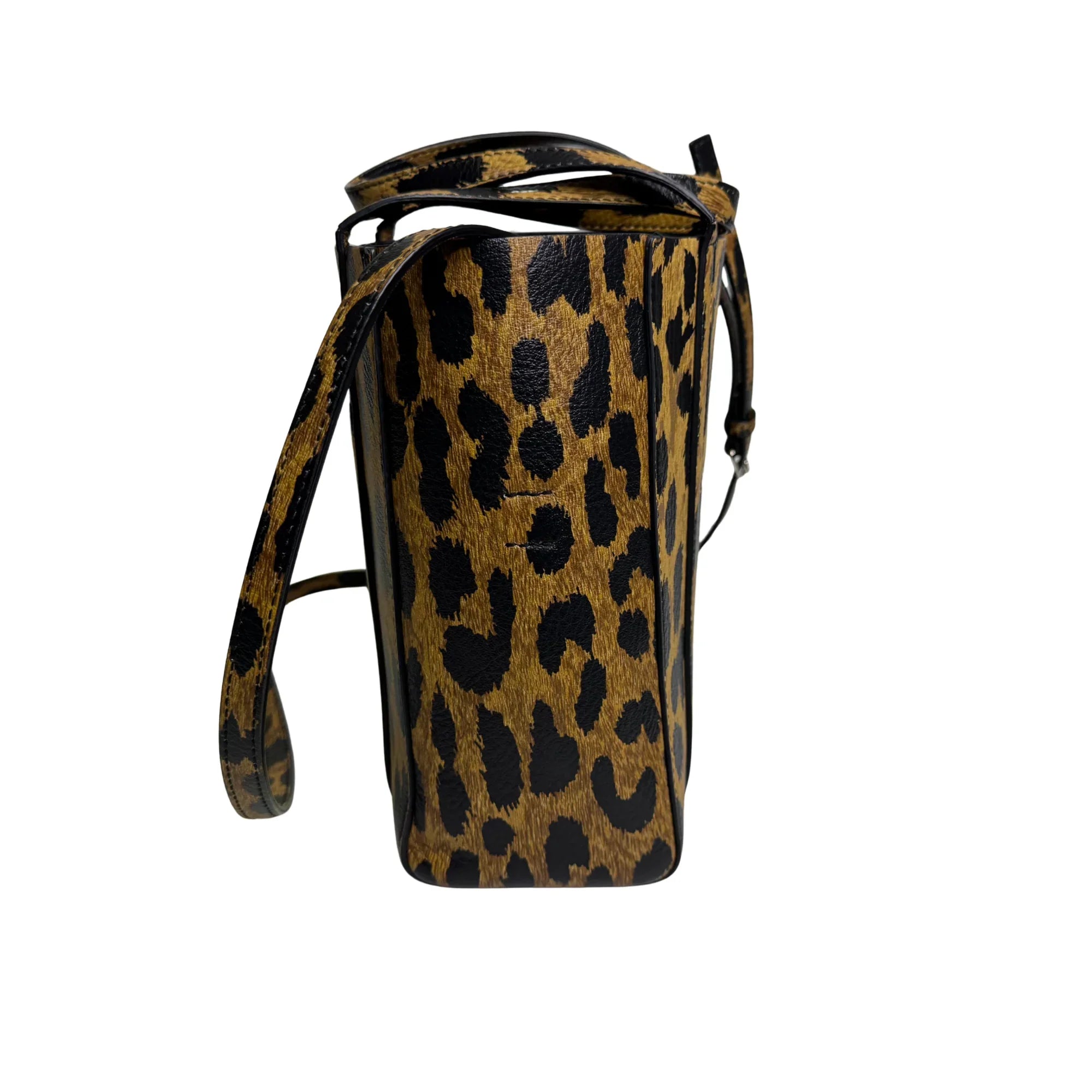 Balenciaga Calfskin Printed Leopard XXS Everyday Tote Bag w Strap