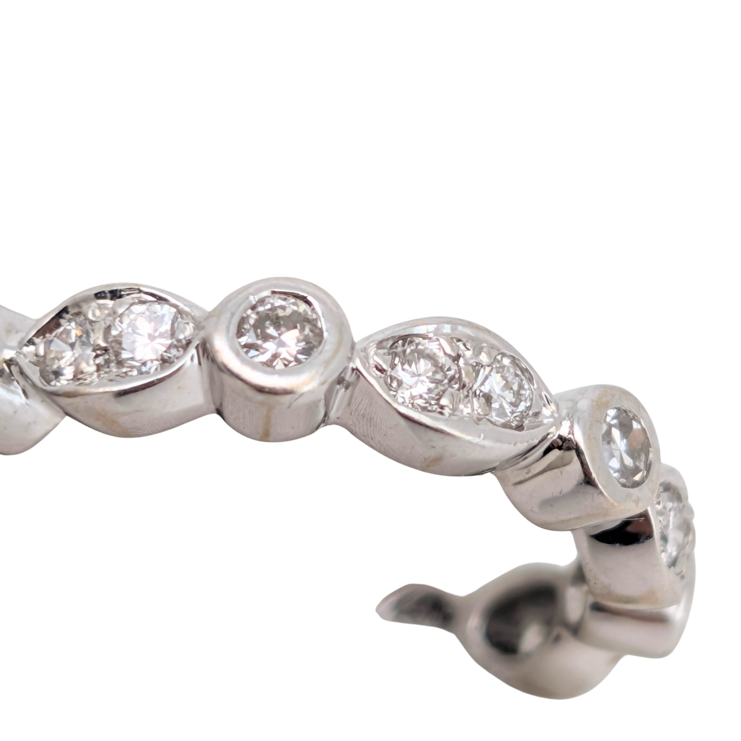 0.50Ct Natural Diamond Marquise Motif Eternity Band Ring In 18K White Gold