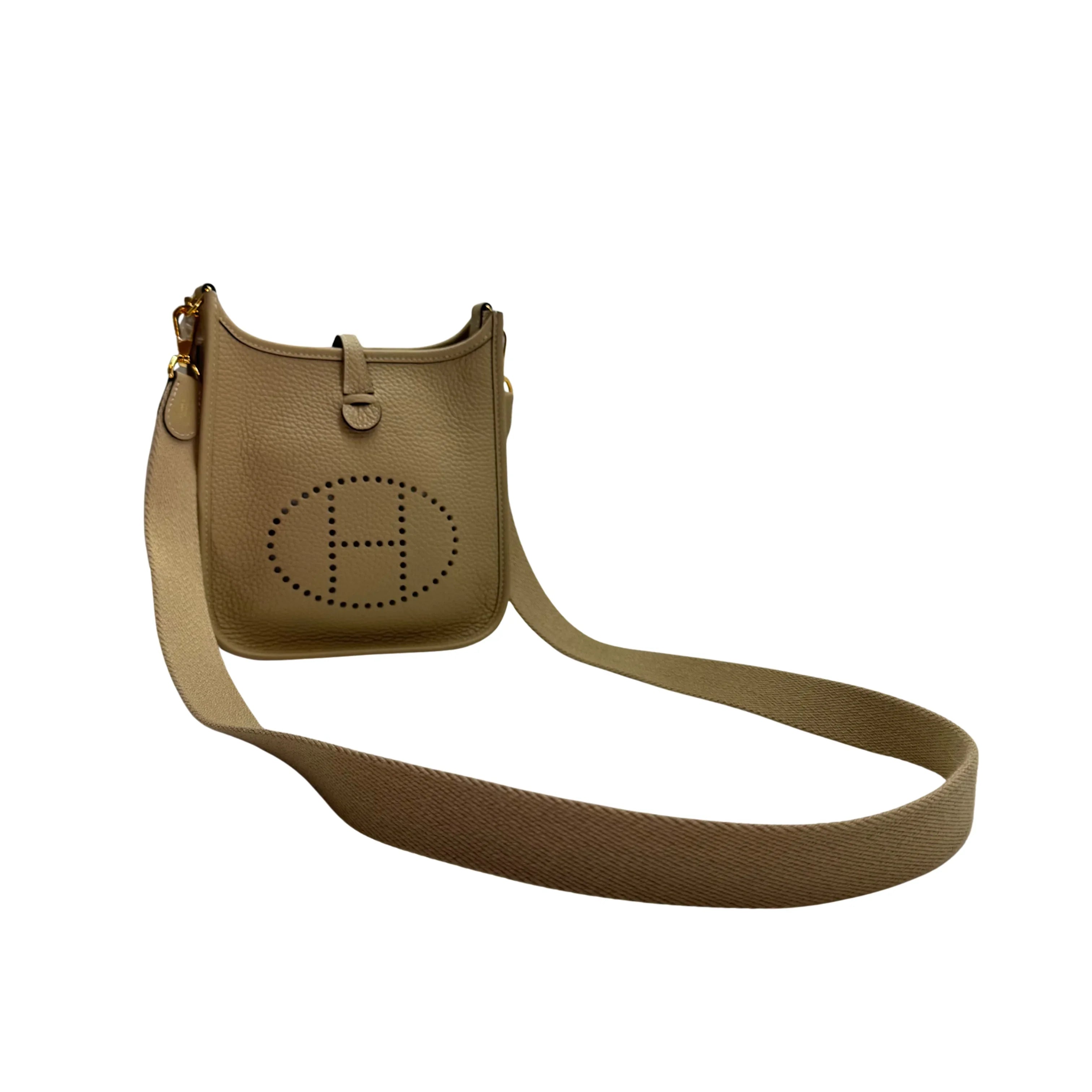 Hermés Evelyn Mini Crossbody Bag U Stamp 2022 Beige - Lost Designer