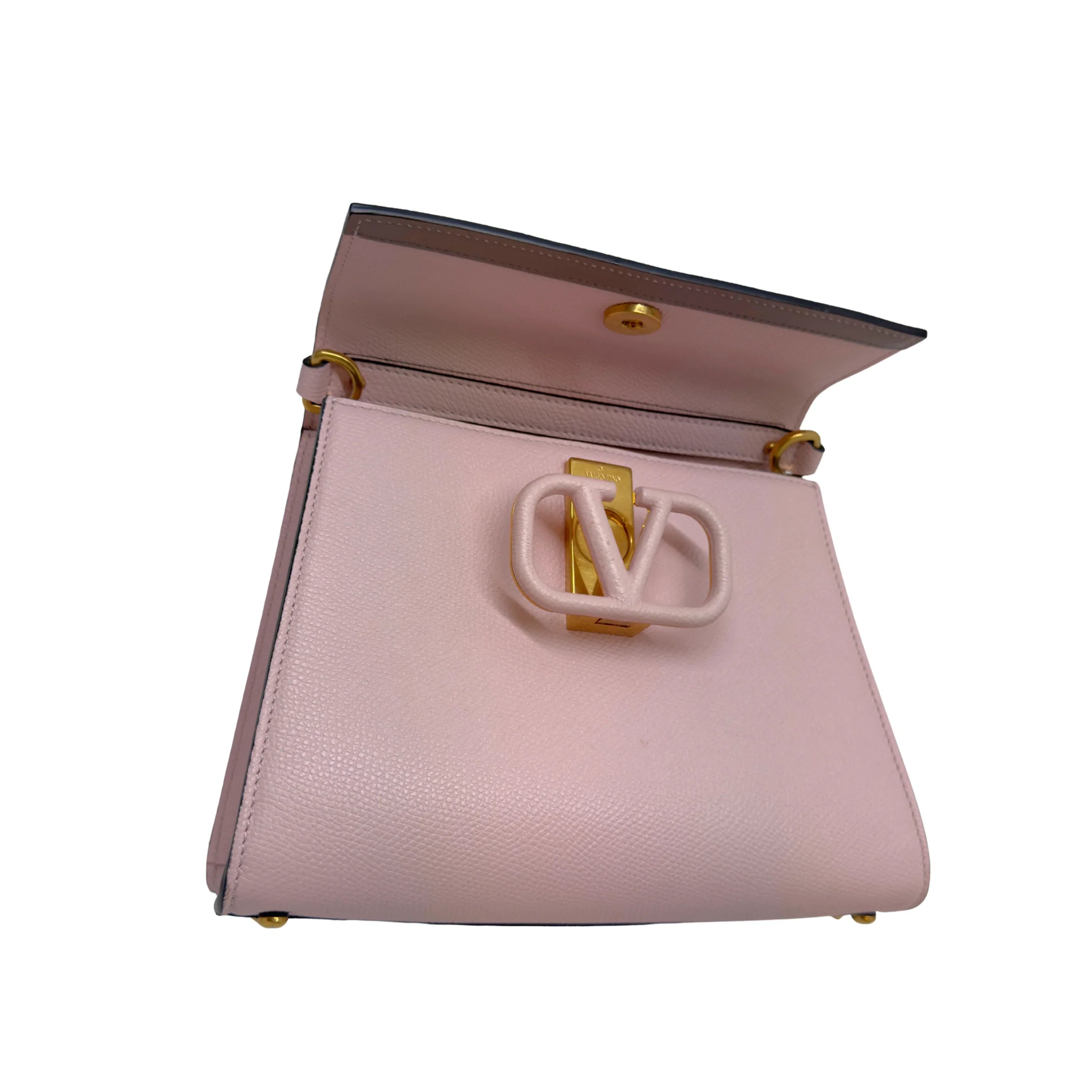 Valentino Garavani Small VSling Shoulder Bag Leather Pink - Lost Designer