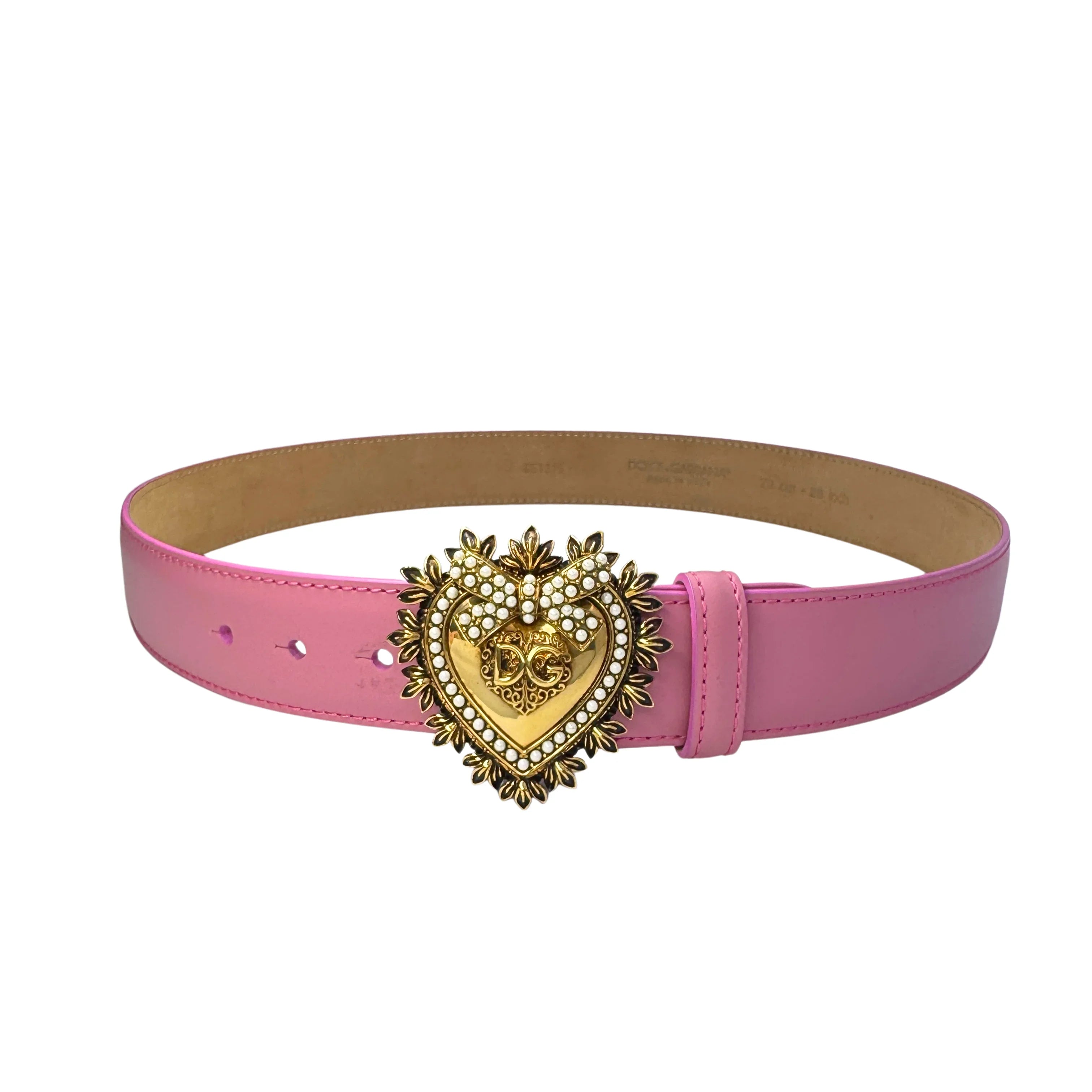 Dolce & Gabbana Devotion Belt Leather Pink - Lost Designer