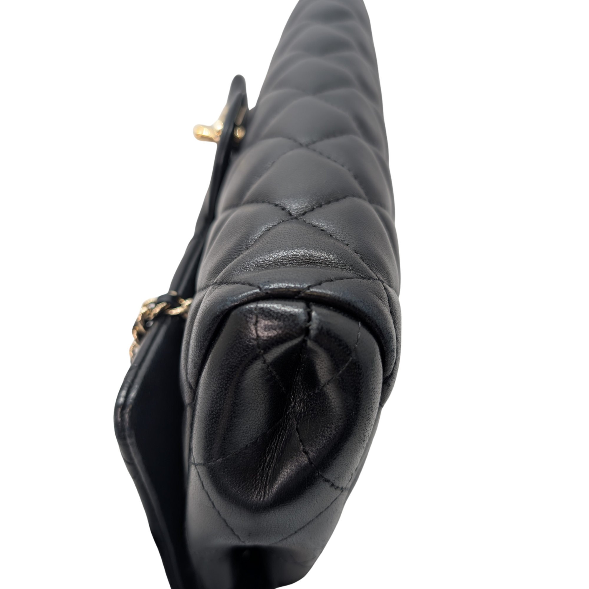 Chanel Classic Quilted Clutch With Chain Black