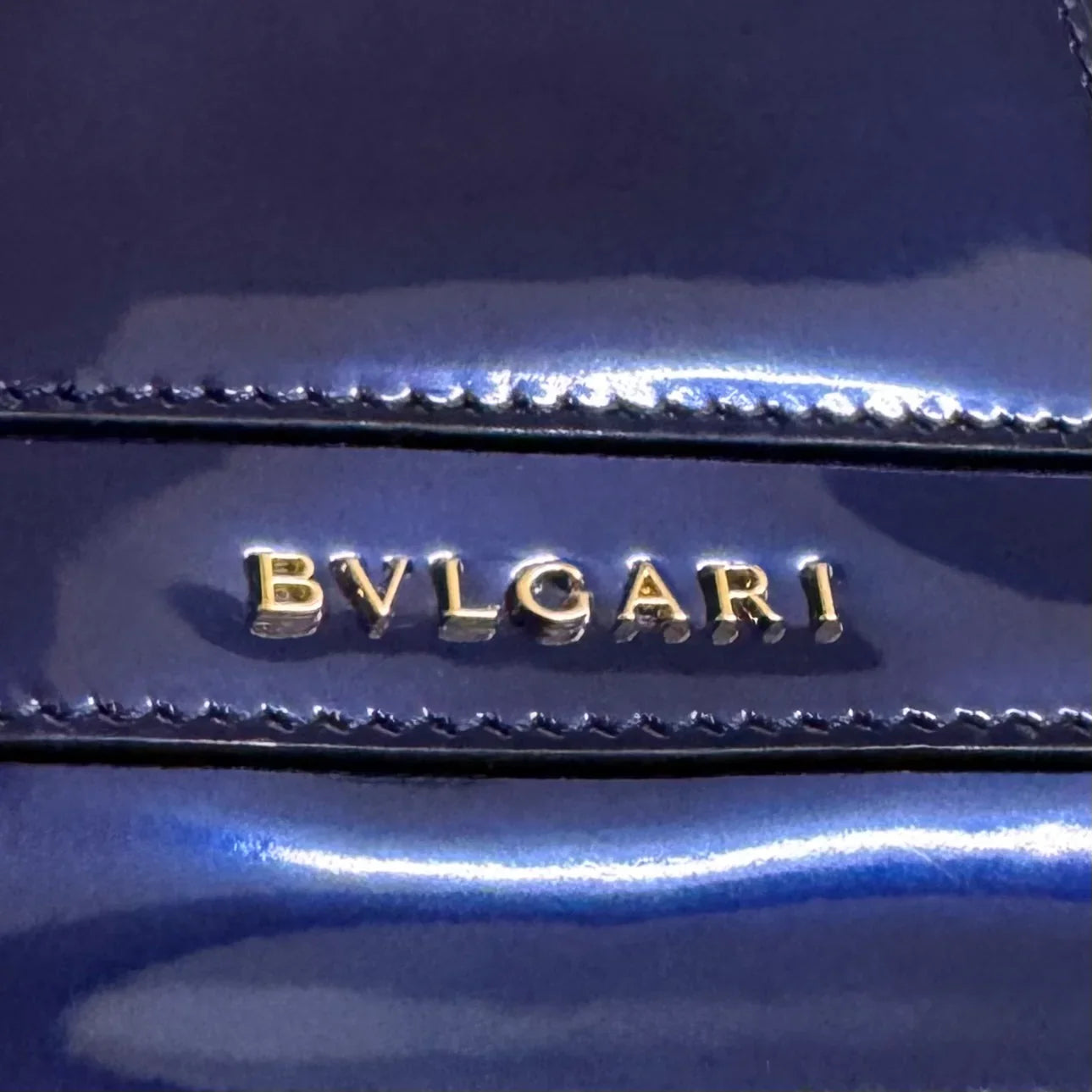 Bvlgari Serpenti patent leather handbag Blue