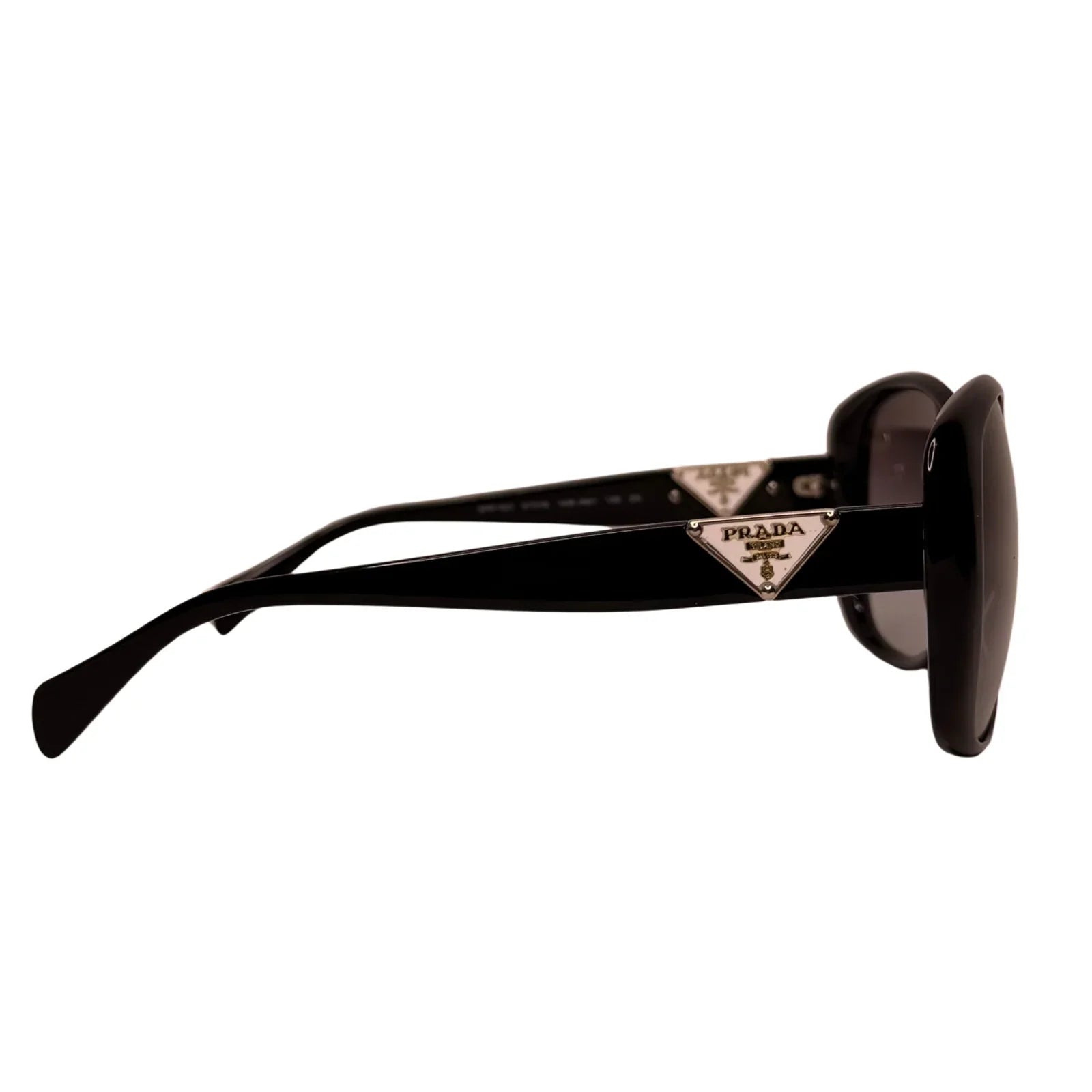 Prada SPR 150 Black Acetate Oversized Round Sunglasses