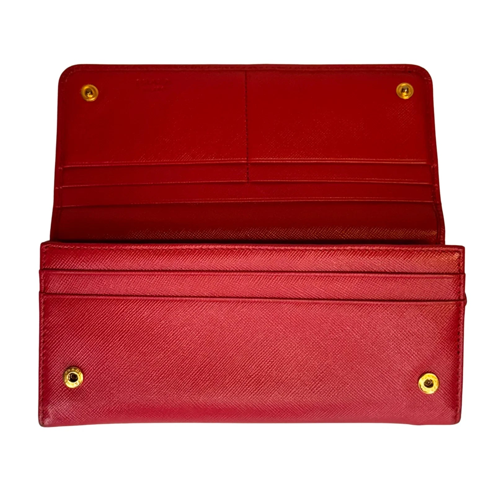 Prada Vitello Daino Continental Flap Wallet in Pink