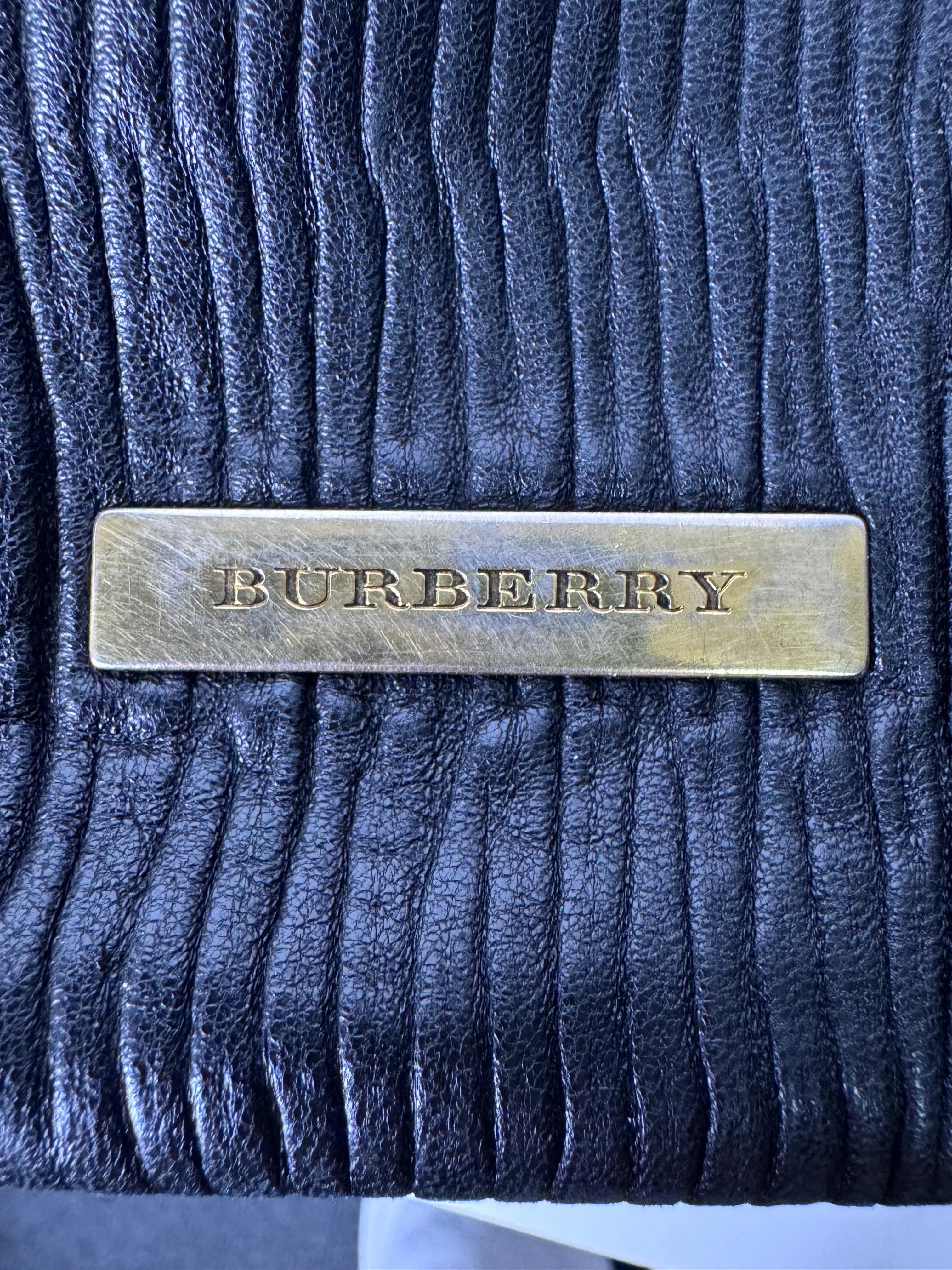 Burberry Black Studded Plissé Lambskin Leather Tote Bag - Lost Designer