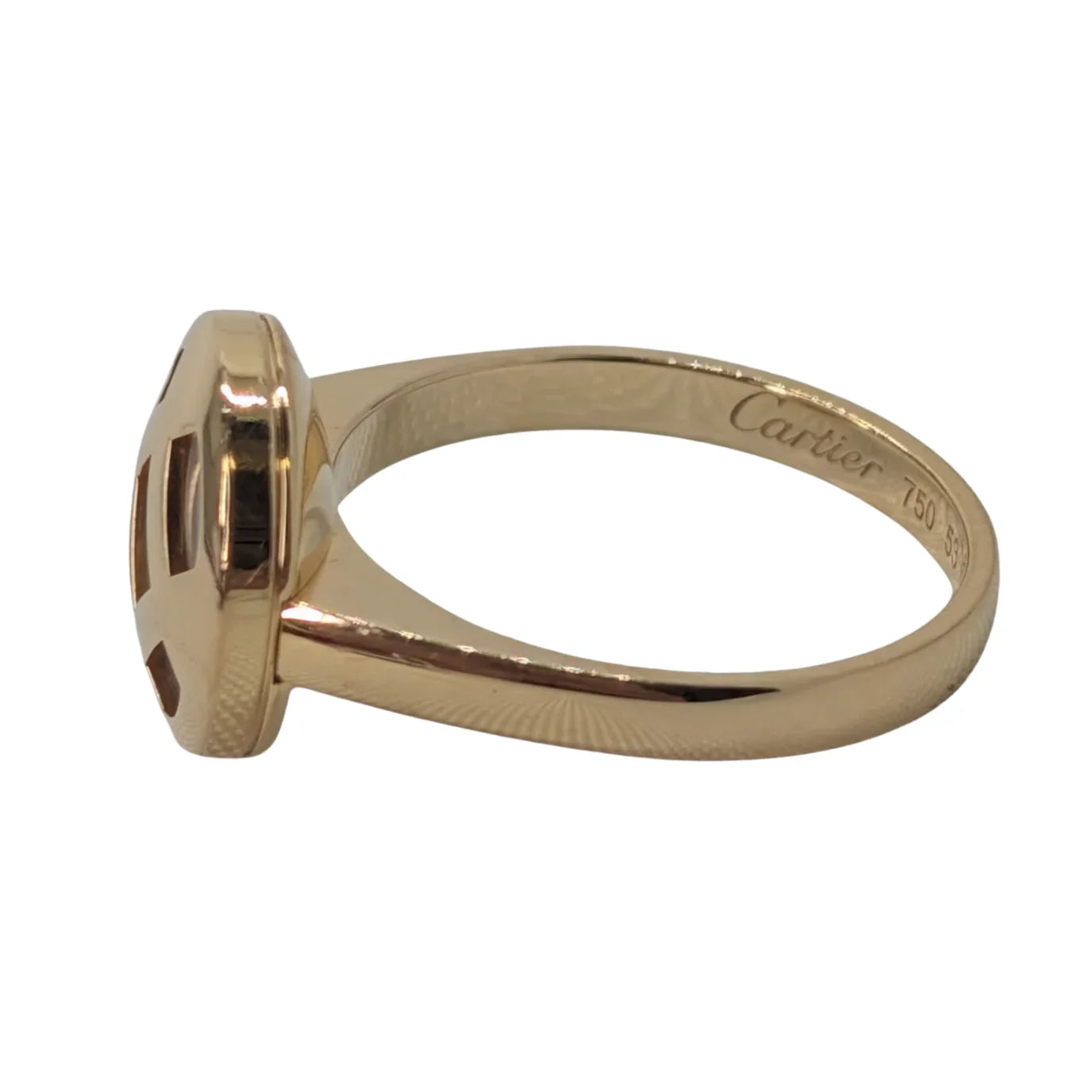 Cartier Pasha Mother Of Pearl 18K Gold Ring Size M½ - Lost Designer