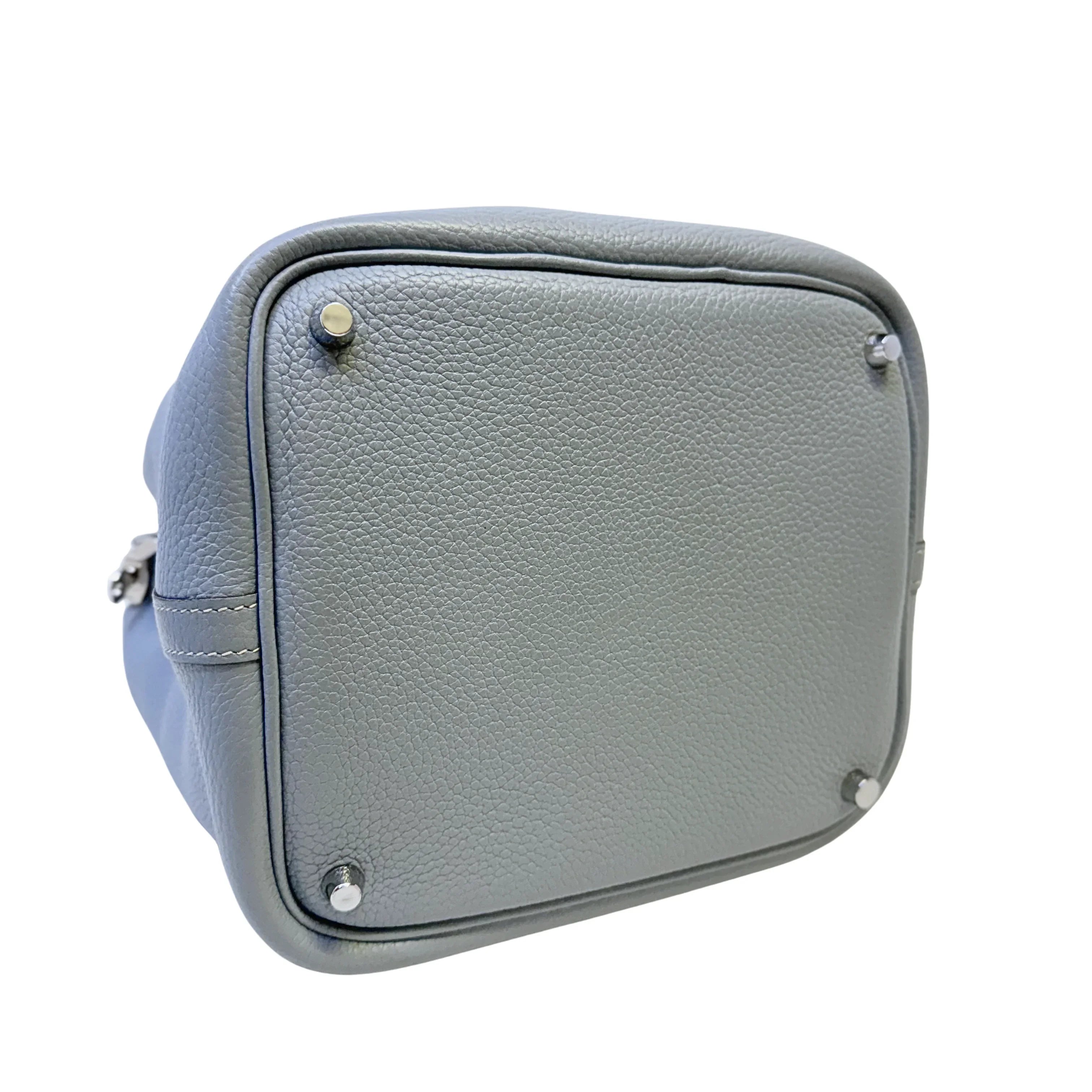 Hermès Picotin Lock 18 Handbag Leather Light Blue - Lost Designer