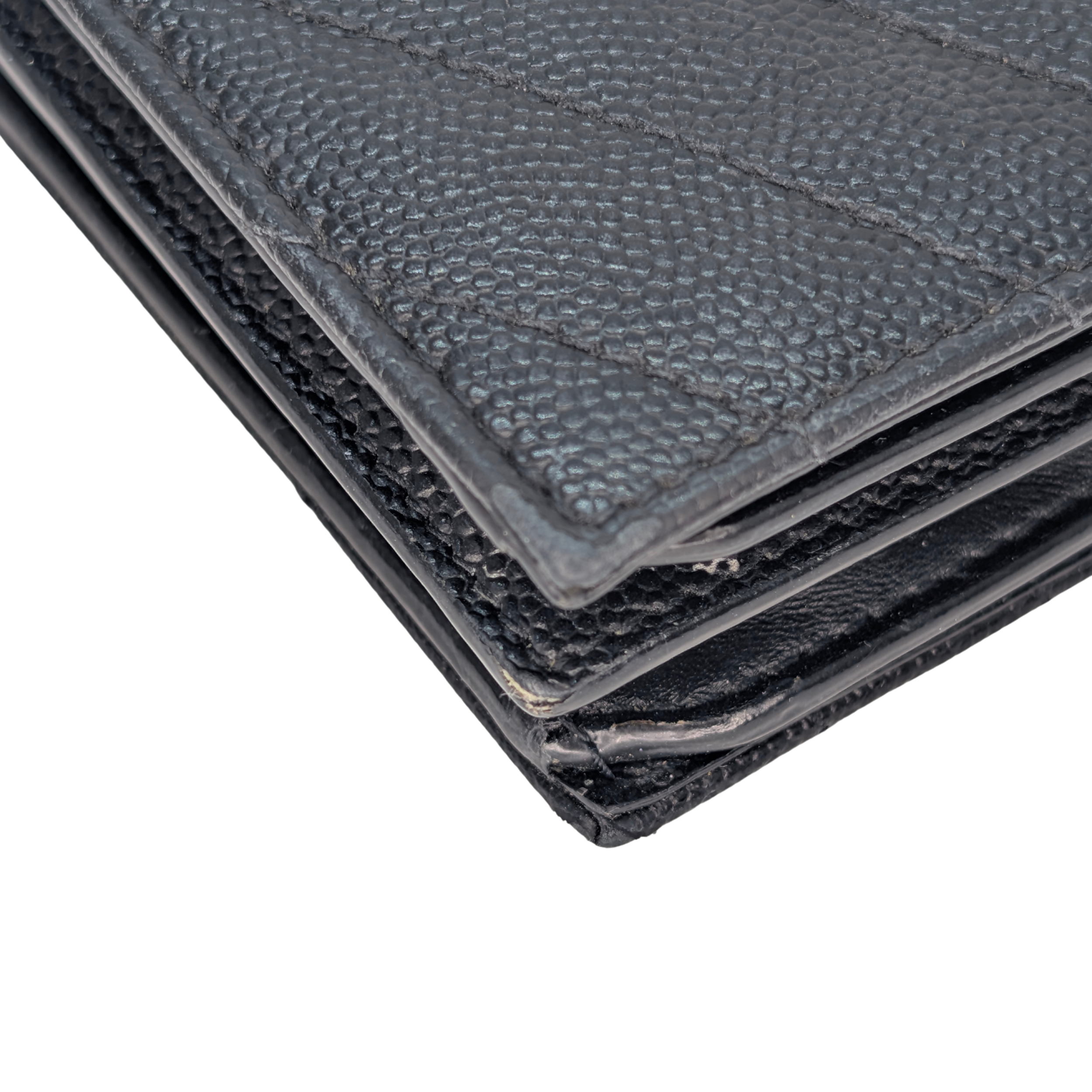 Yves Saint Laurent Cassandre Metalasse Wallet Black