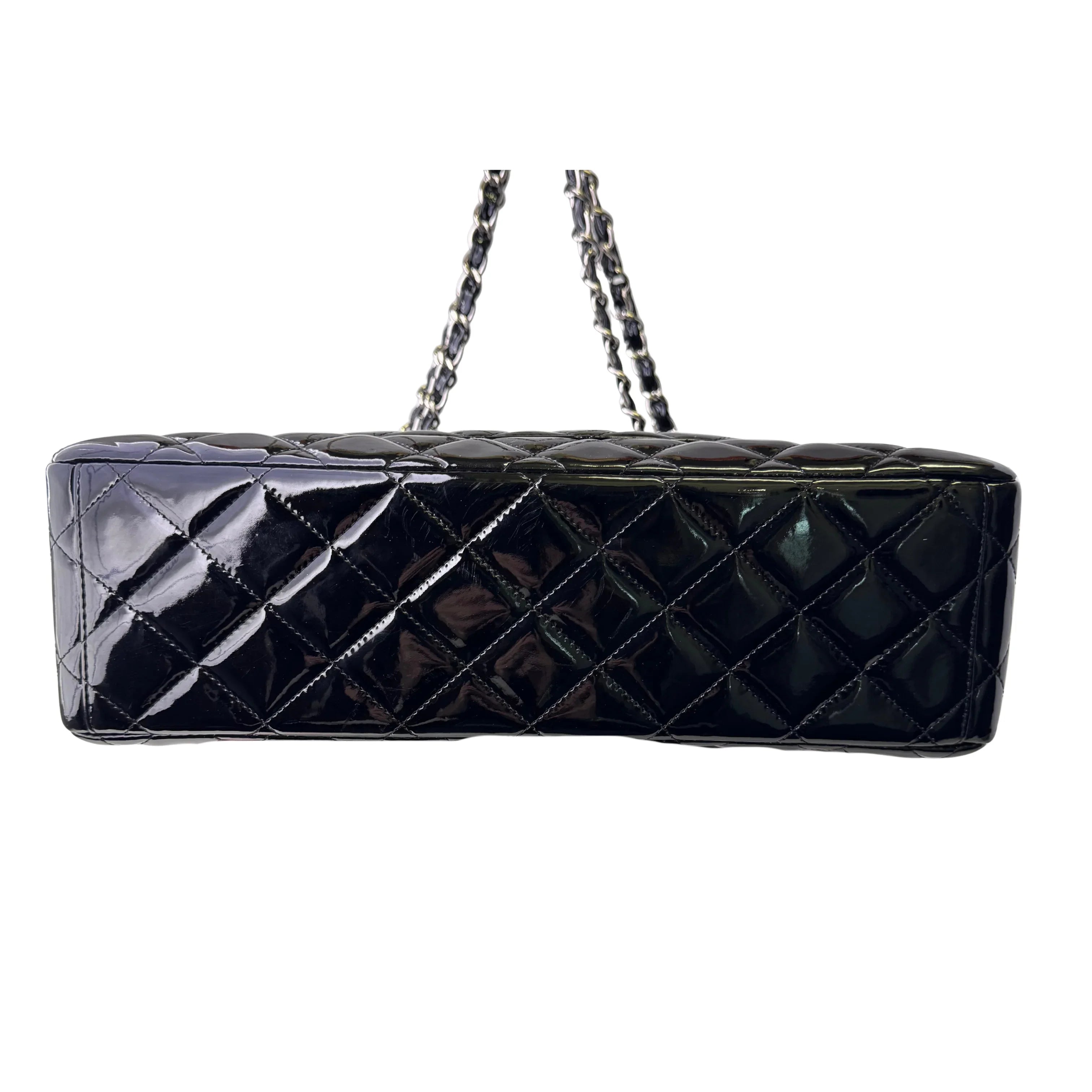 Chanel Maxi Flap Patent Leather Bag Black - Lost Designer