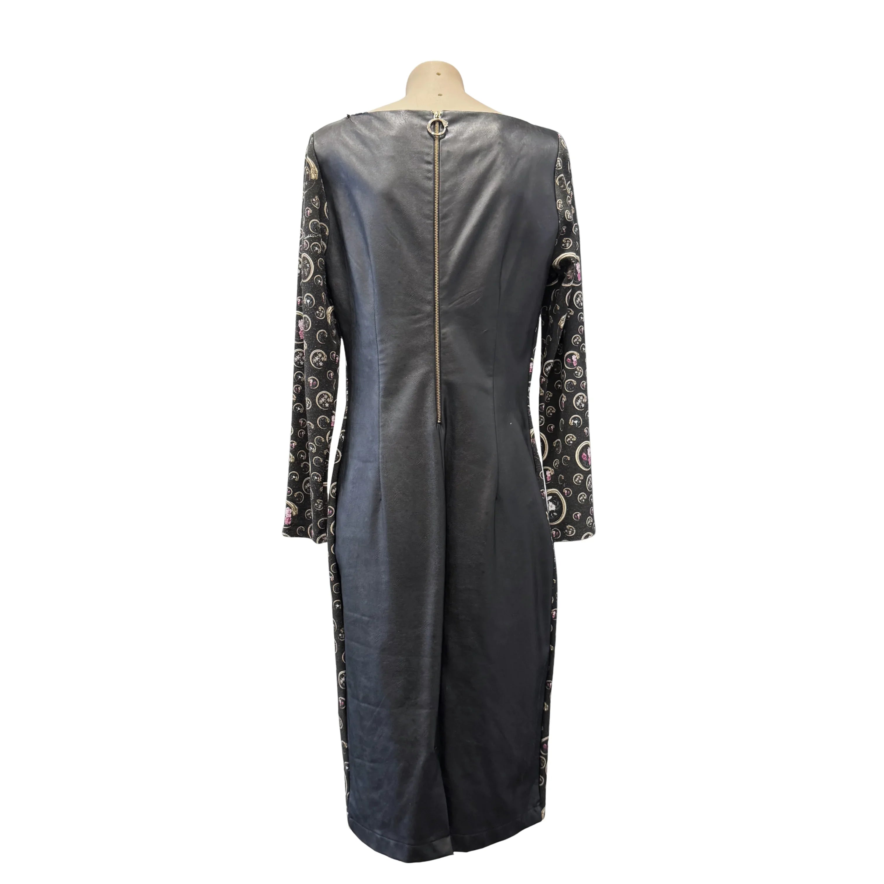 Roberto Cavalli Moon Phase Print Long Sleeve Midi Dress 38 - Lost Designer