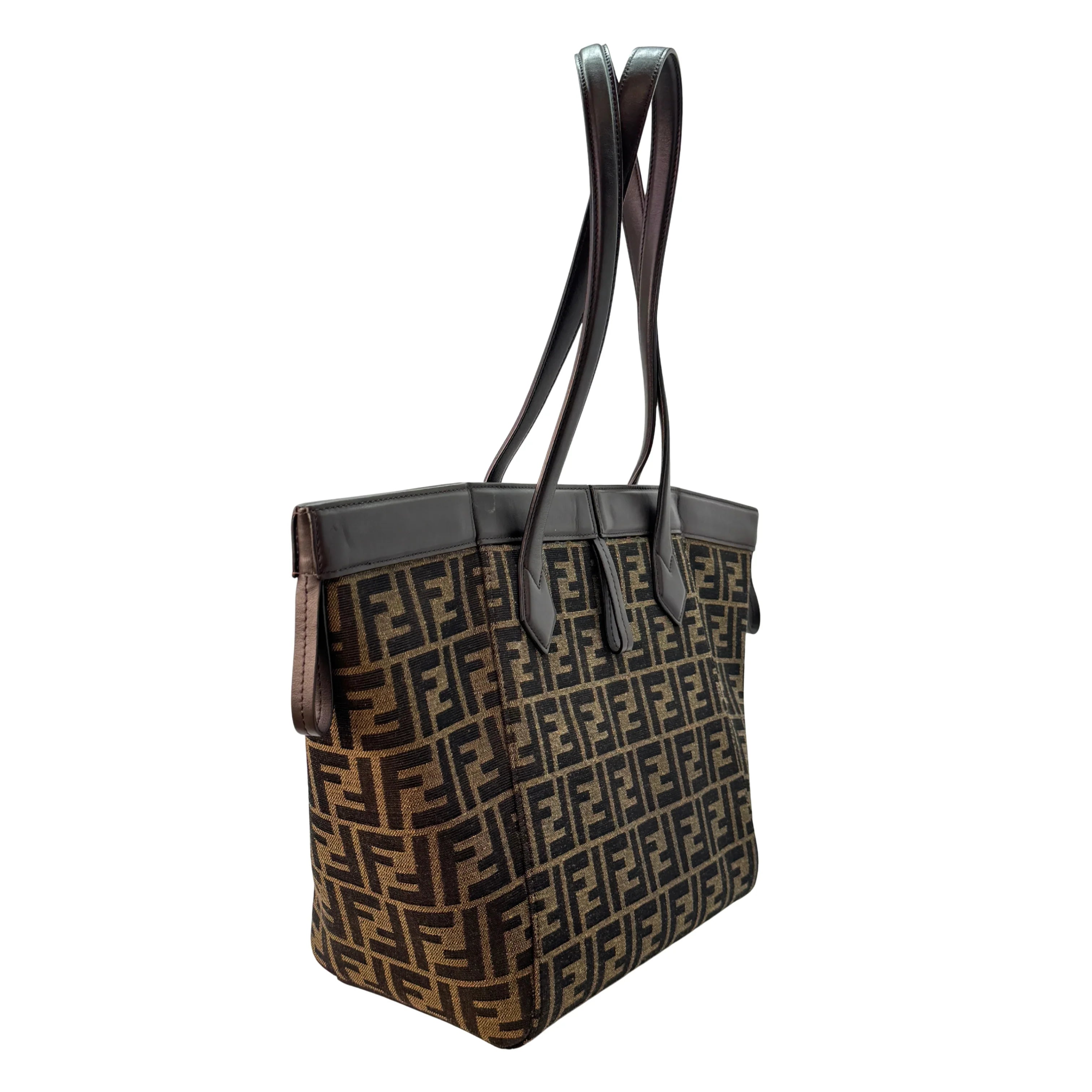 Fendi Origami Medium Fabric Tote Bag Brown - Lost Designer