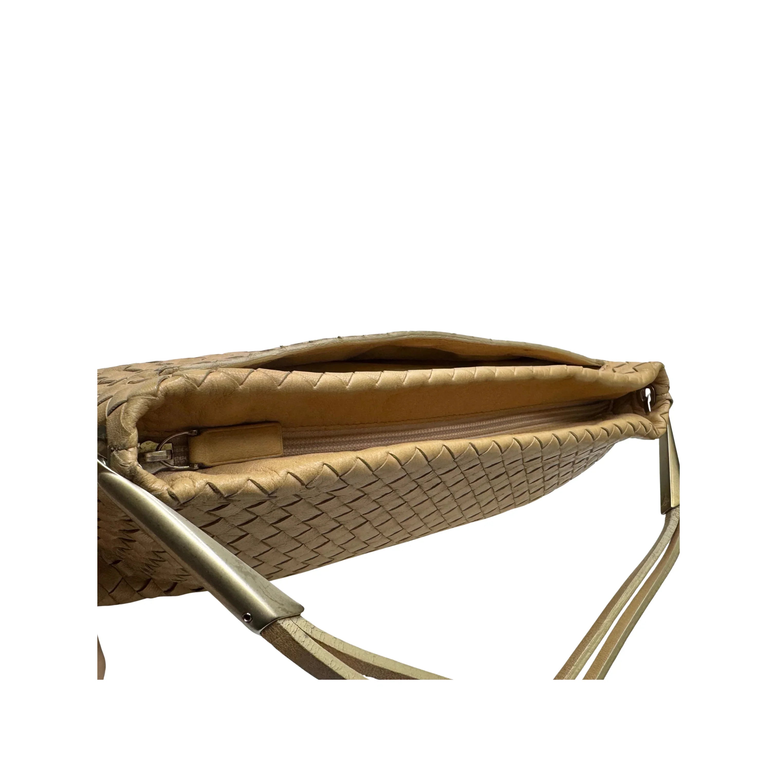 Bottega Veneta Intrecciato Shoulder Bag beige
