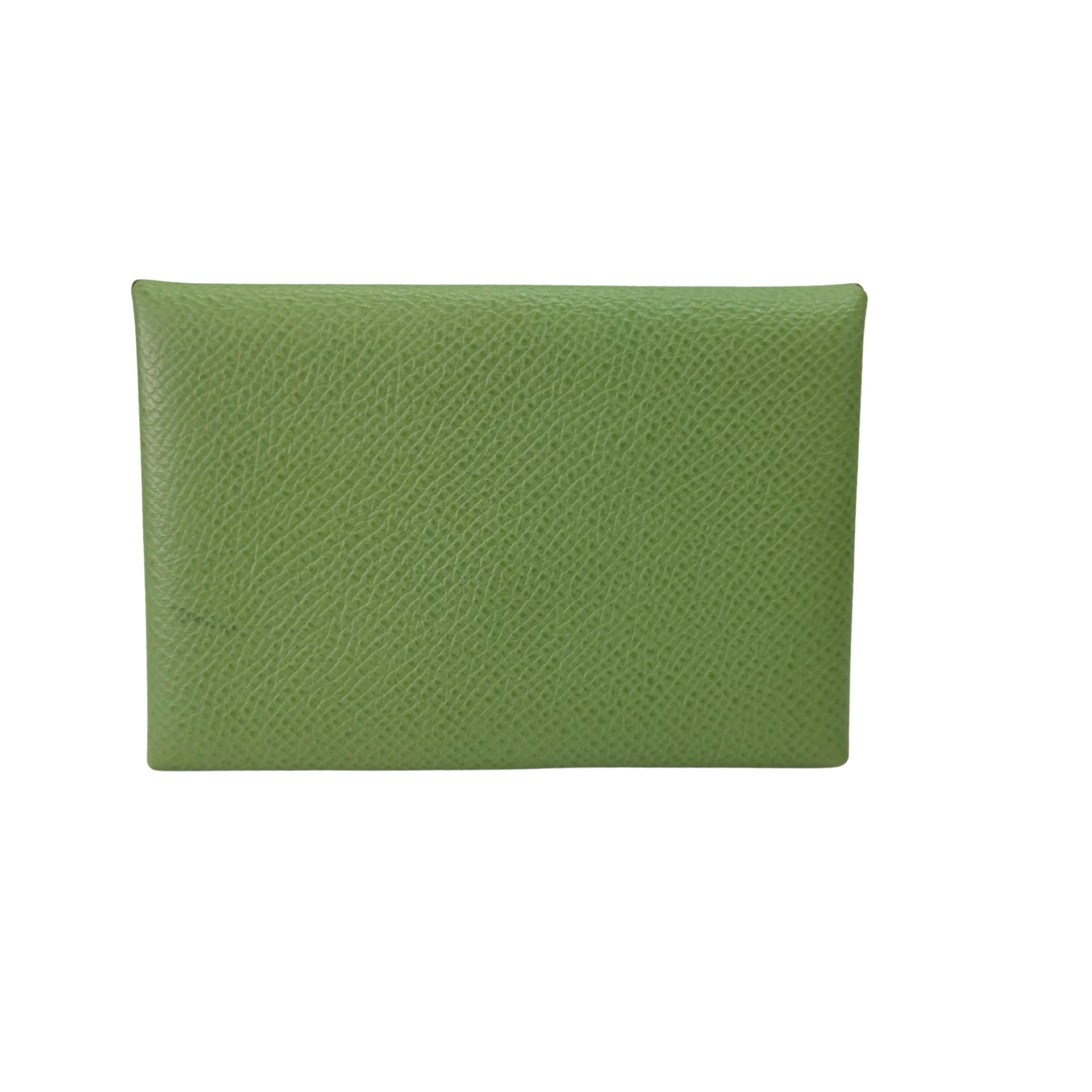 Hermes Calvi Epsom Leather Vert Criquet Wallet Green