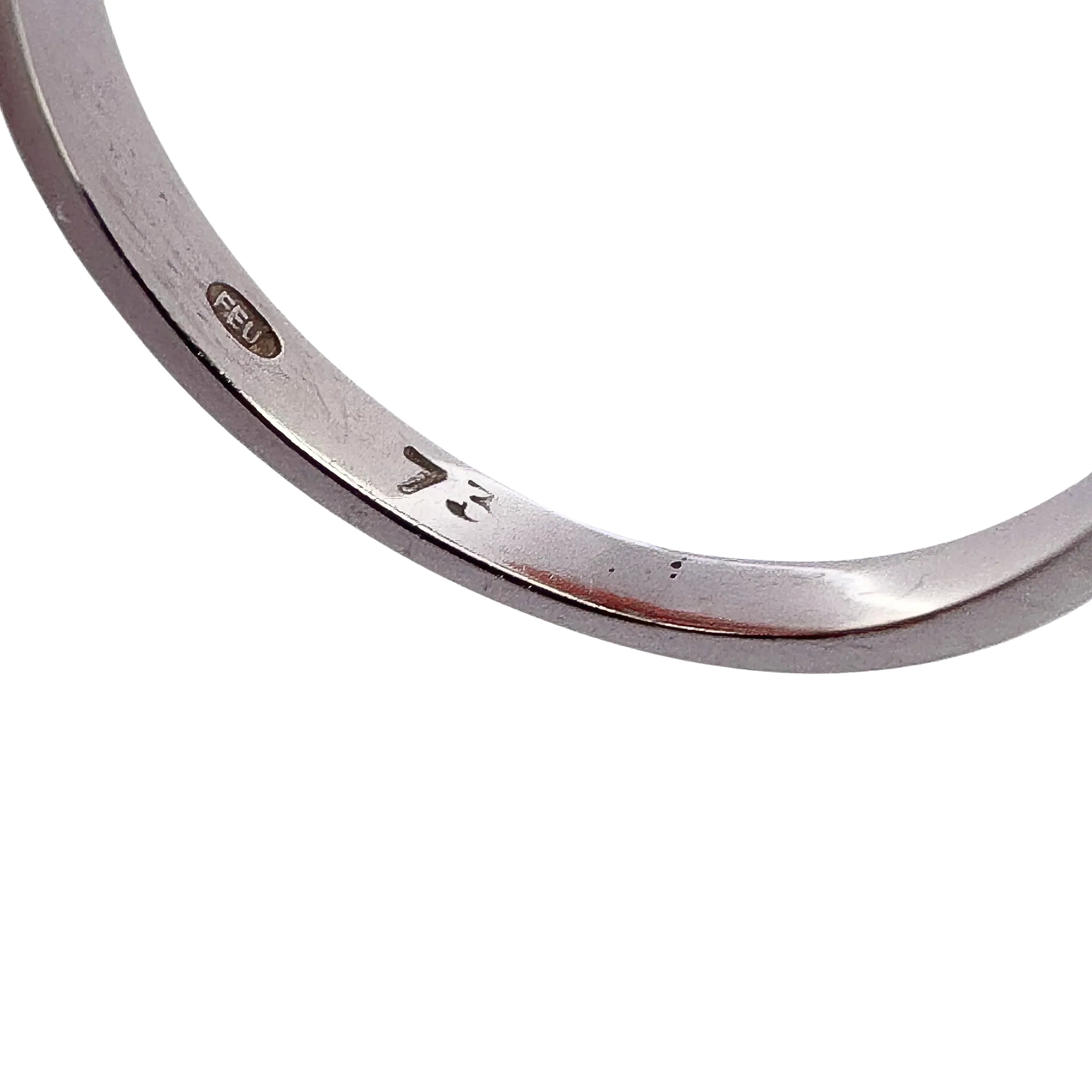 0.73ct Colour F-G Clarity VVS2-VVS1 Diamond emerald cut on platinum Ring O½ - Lost Designer