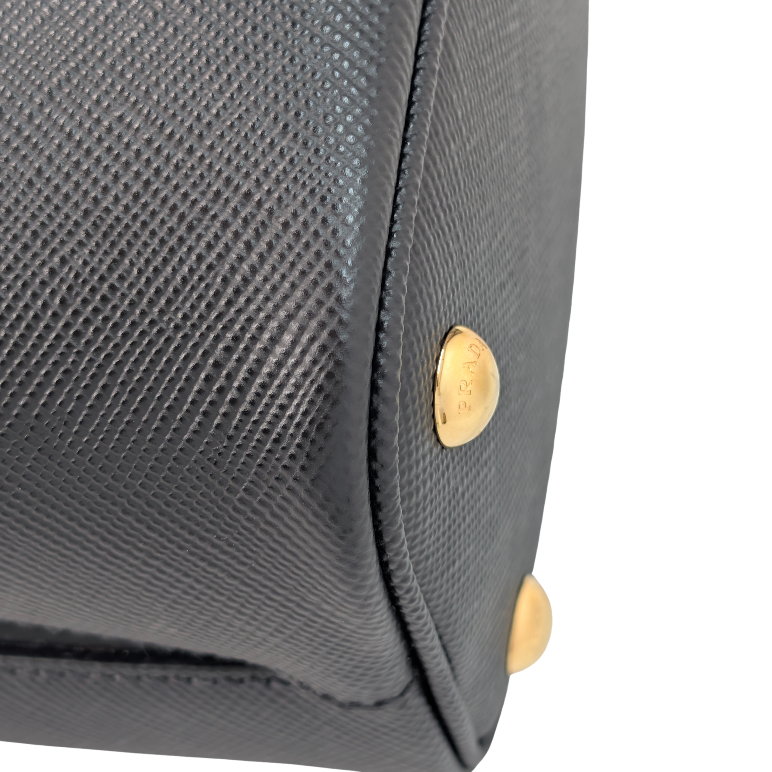 Prada Saffiano Cuir Small Panier Bucket Bag Black