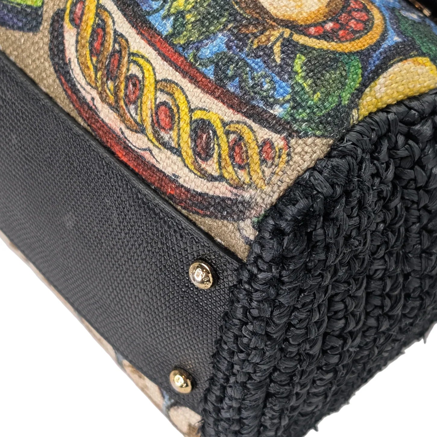 Dolce & Gabbana Sicily Handbag Floral/Black - Lost Designer