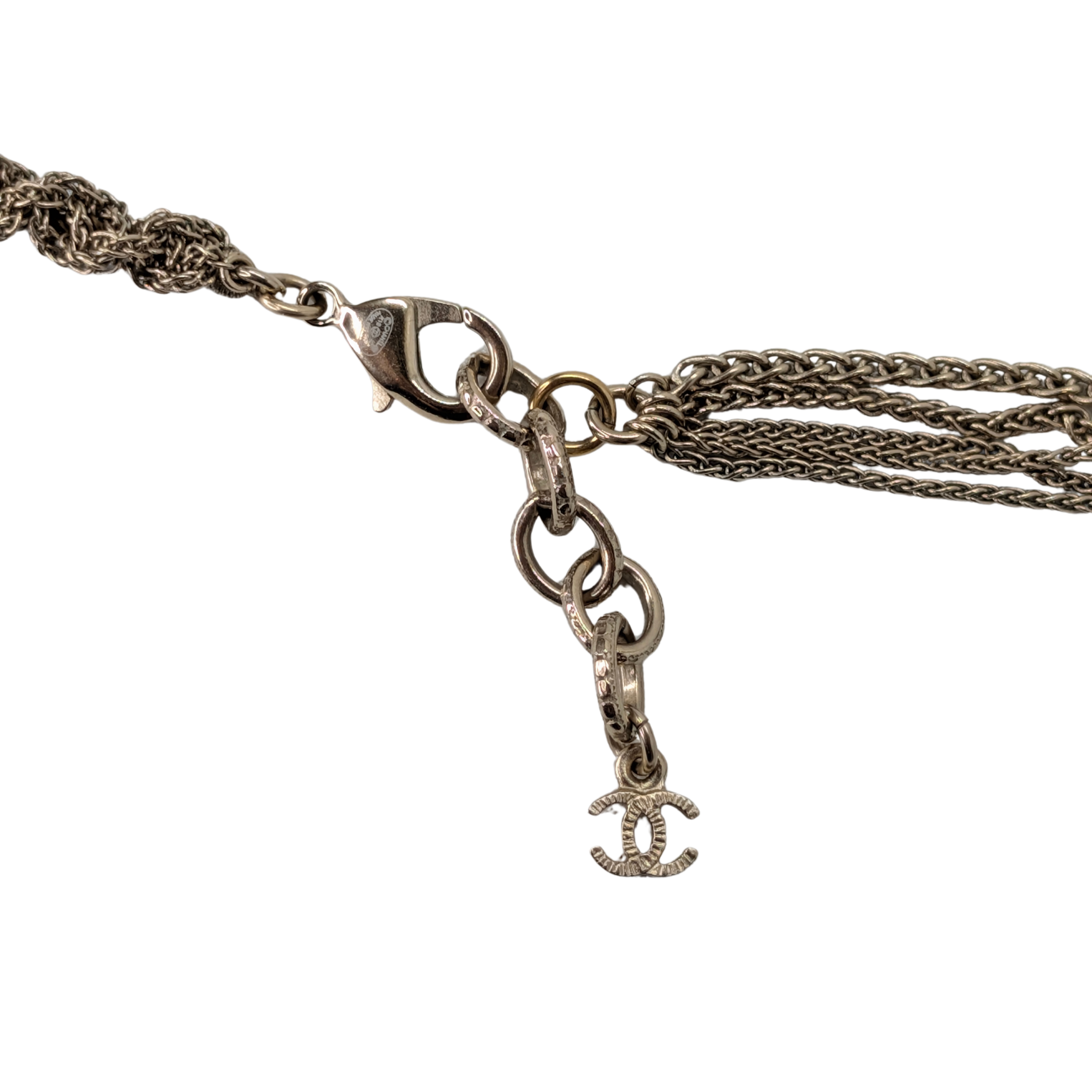 Chanel Faux Pearl & Strass CC Multi-Strand Chain Necklace