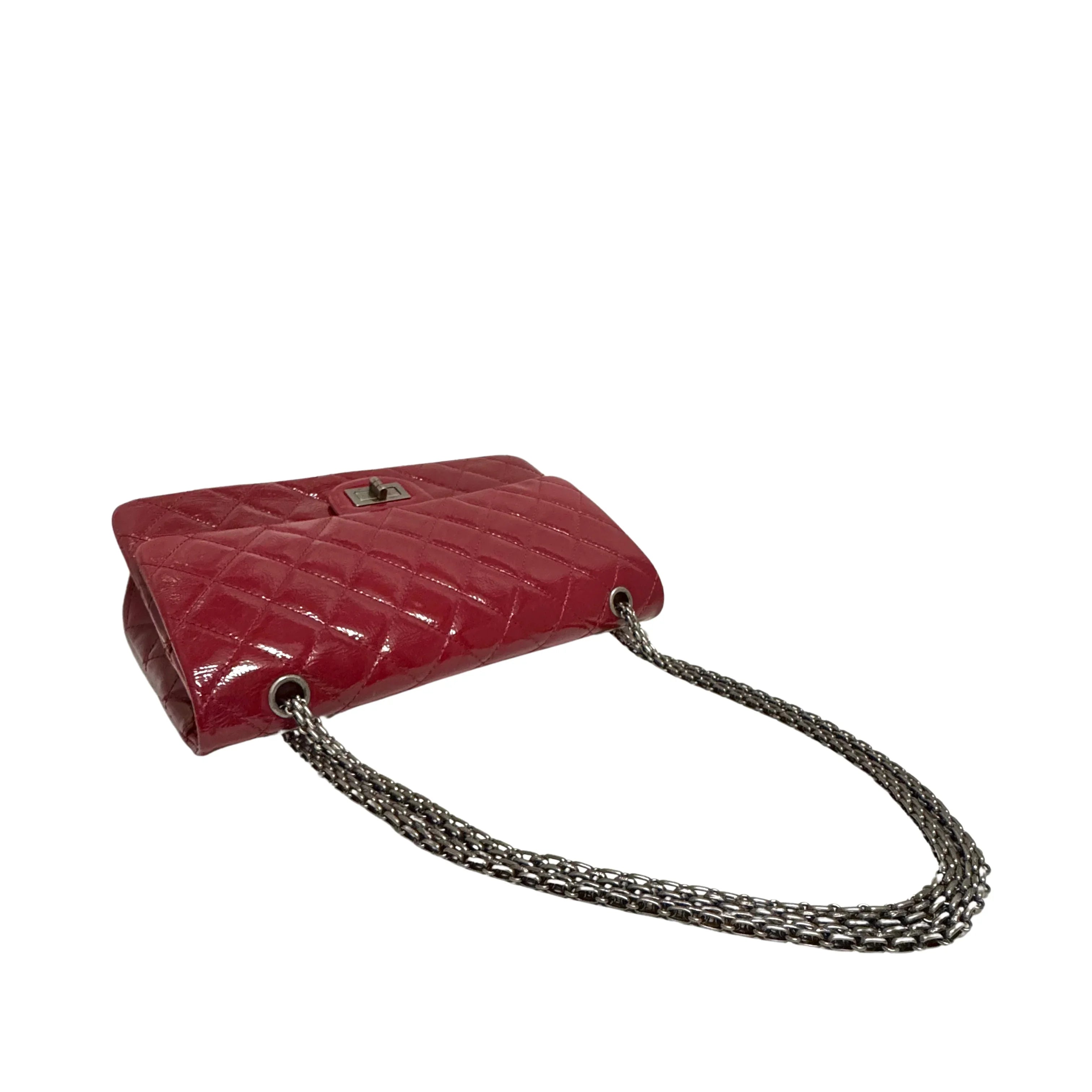 Chanel Flap Patent Calfskin Quilted 2.55 Reissue 227 Deep Red - Lost Designer