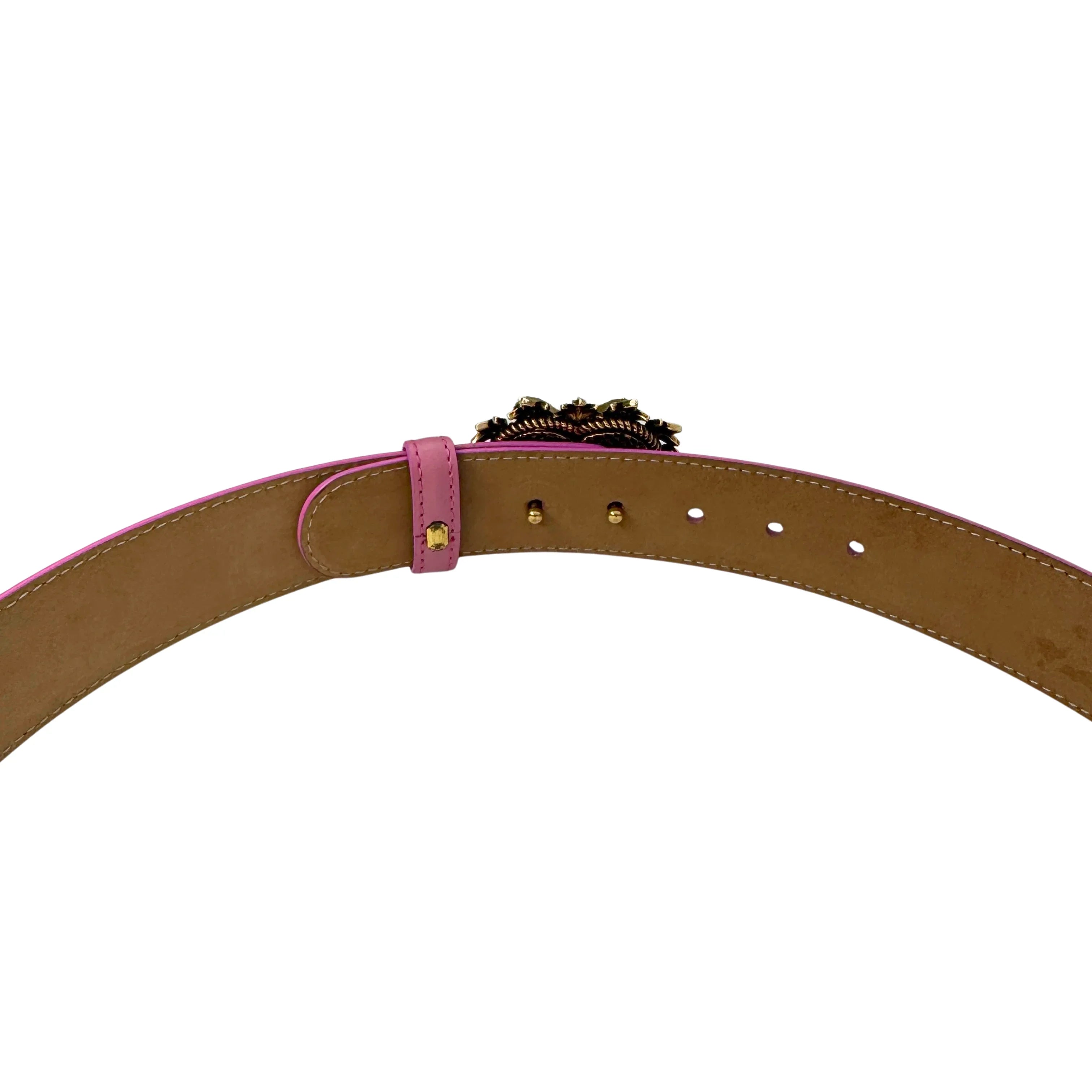 Dolce & Gabbana Devotion Belt Leather Pink - Lost Designer