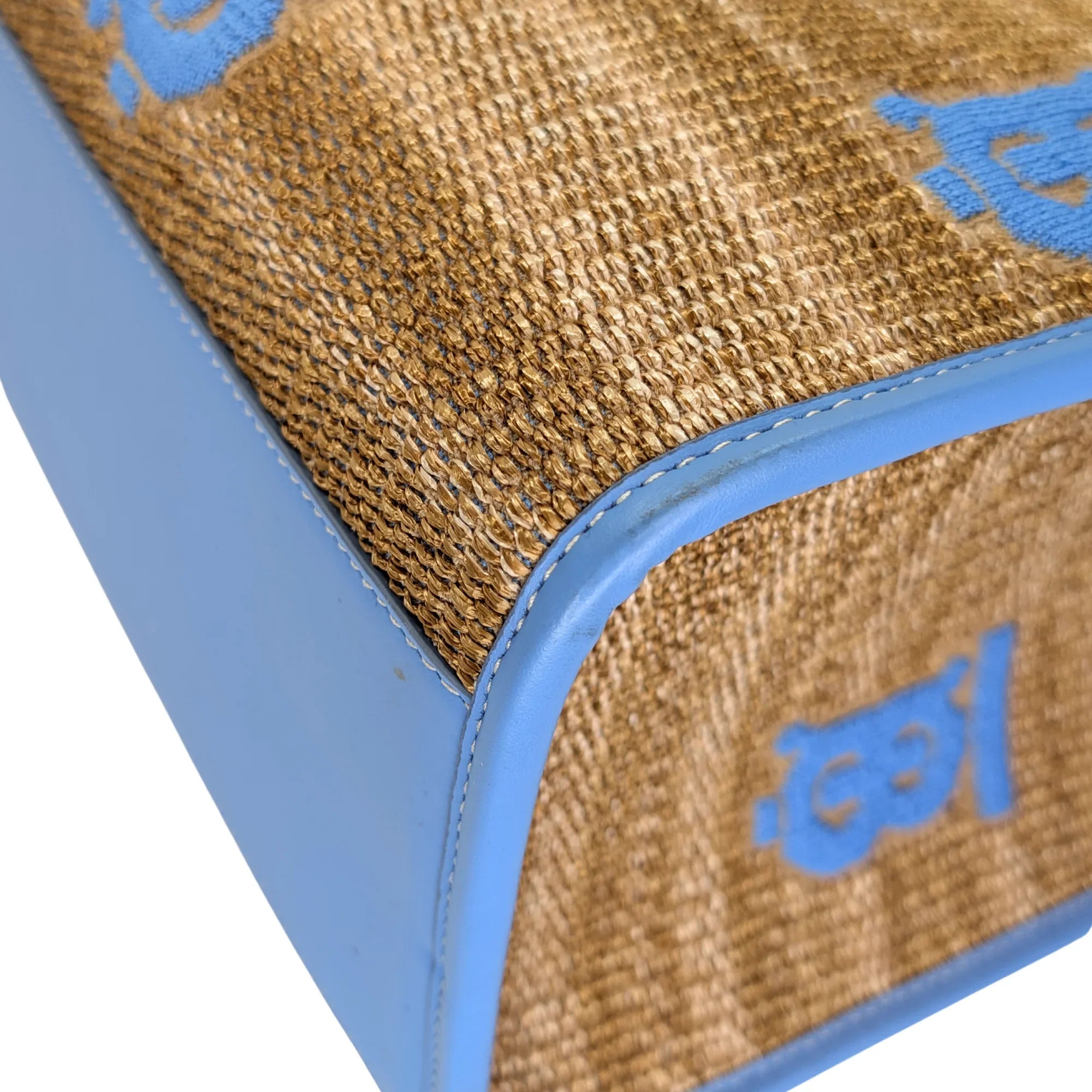 Burberry Freya Tb Line Monogram Tote Bag Beige - Lost Designer