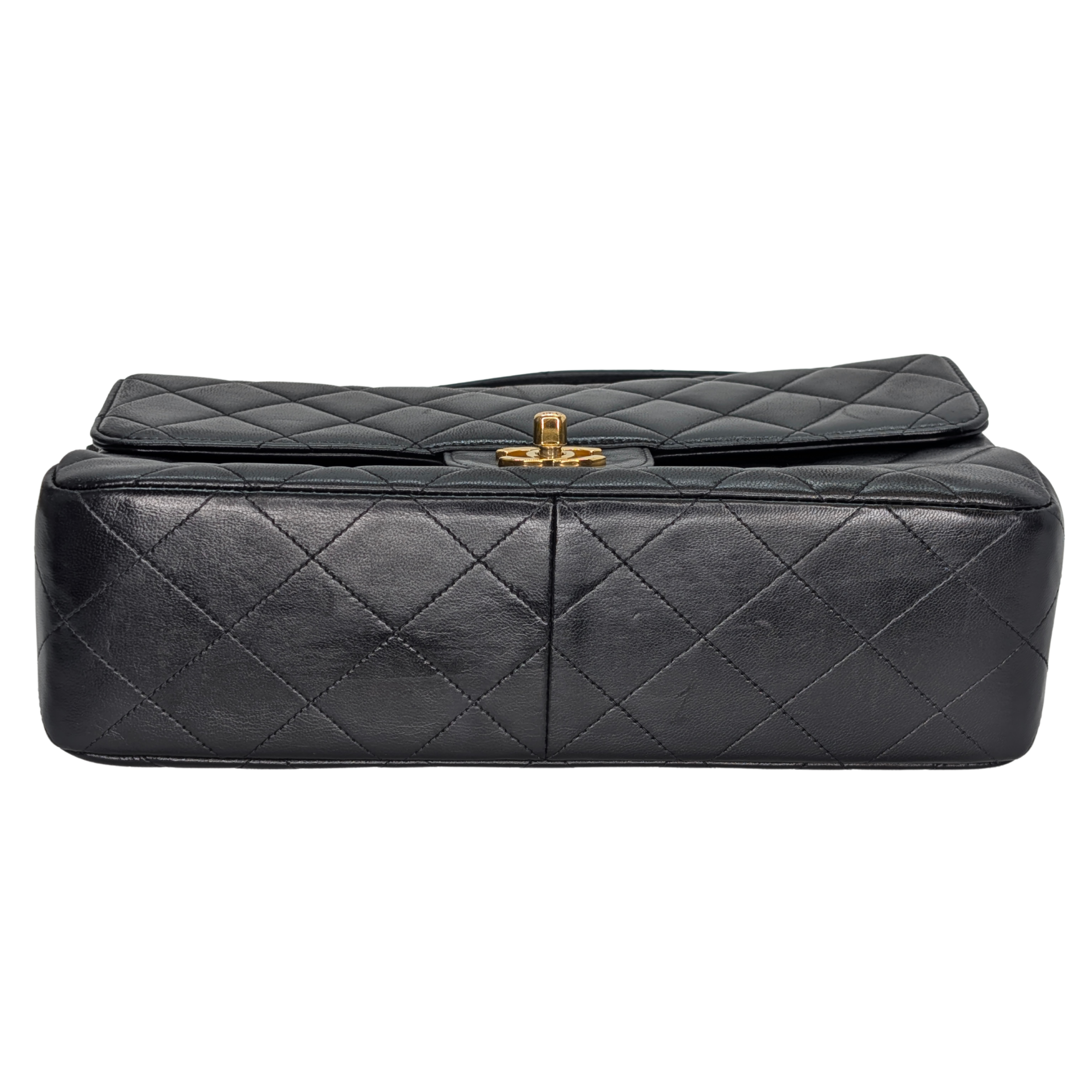 Chanel Lambskin Vintage Double Sided Classic Flap Handbag Black