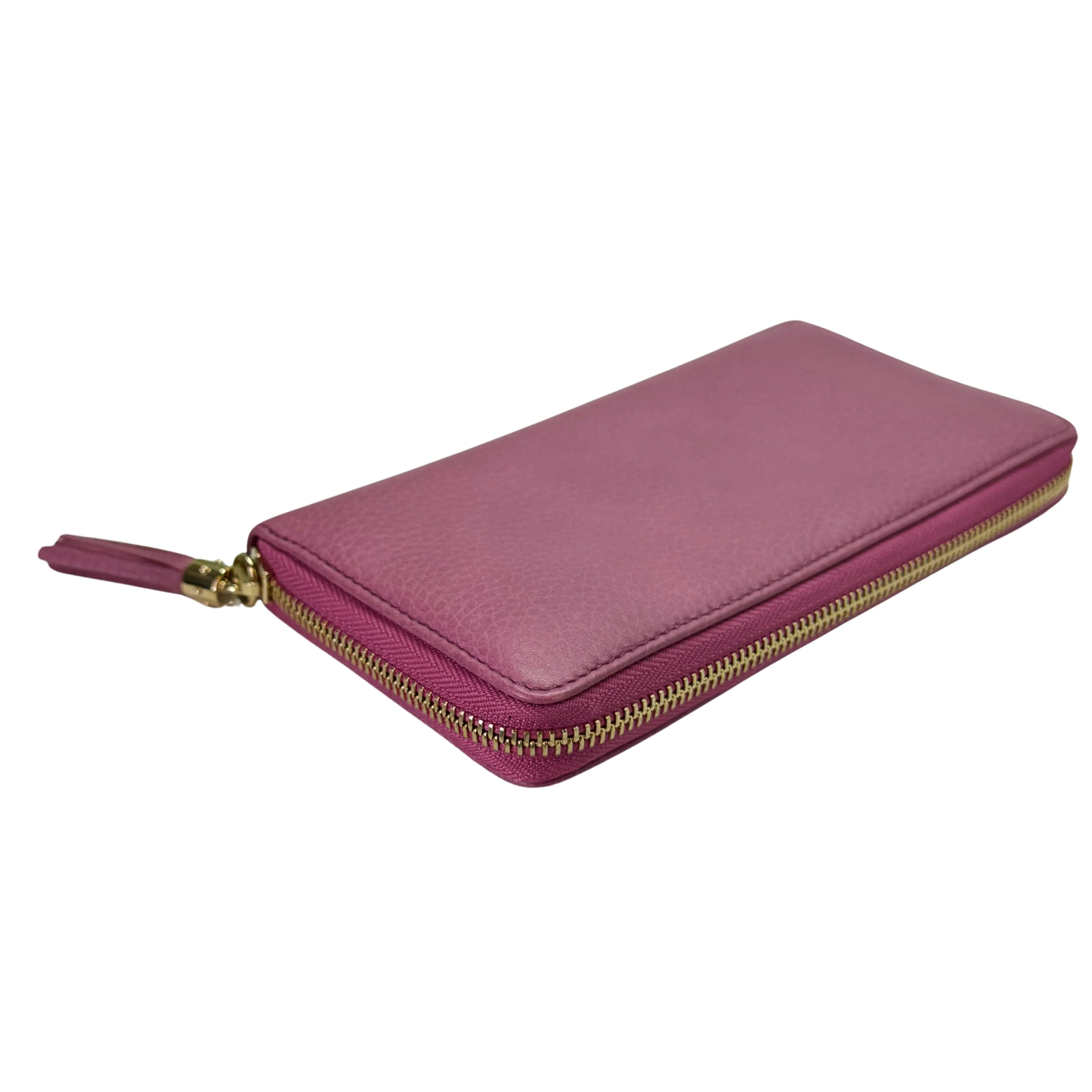 Gucci Pebbled Calfskin Soho Wallet Pink - Lost Designer