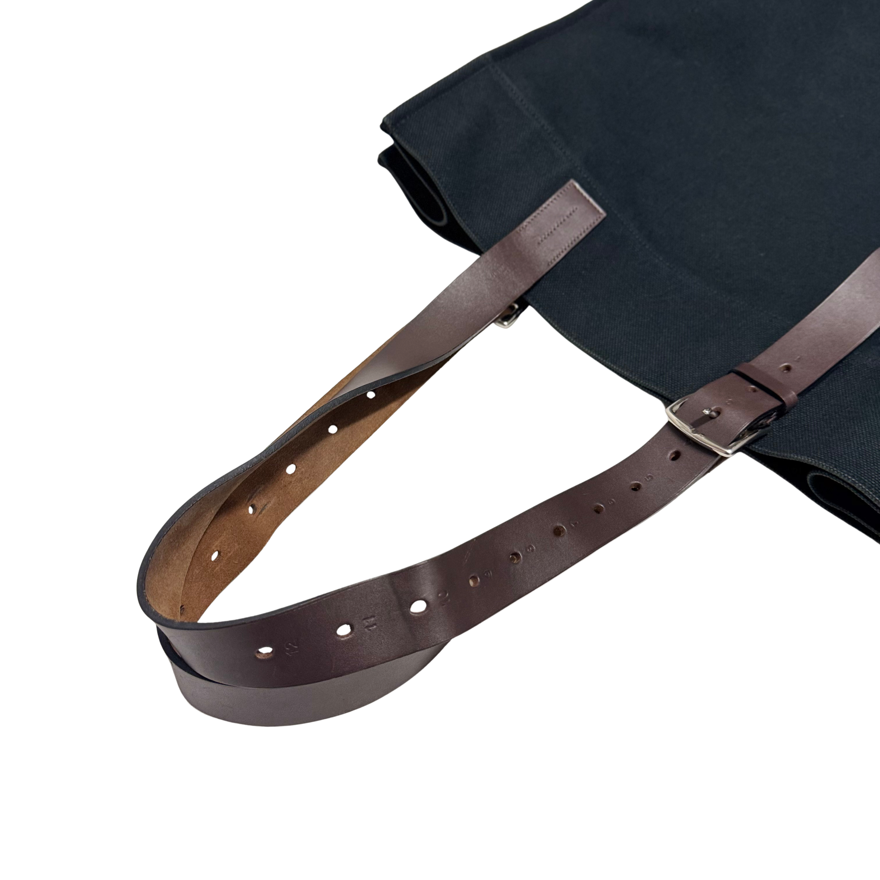 Hermés Etriviére Tote Bag Cotton Canvas Black