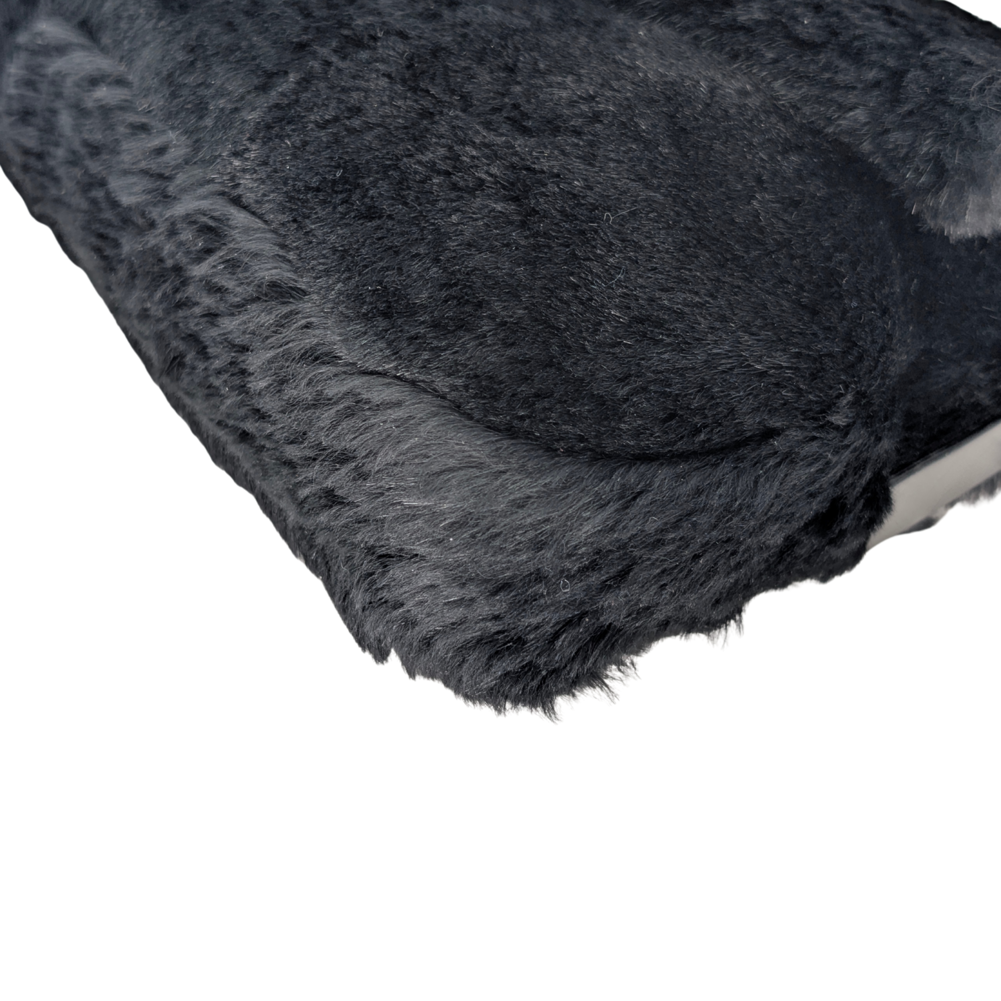 Fendi Rabbit Fur Baguette Handbag Black