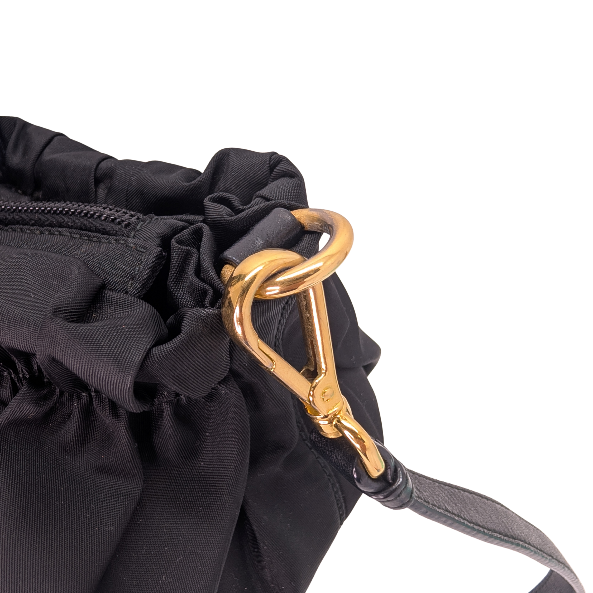 Black Prada Nylon Tessuto Top Handle Crossbody/Shoulder Bag
