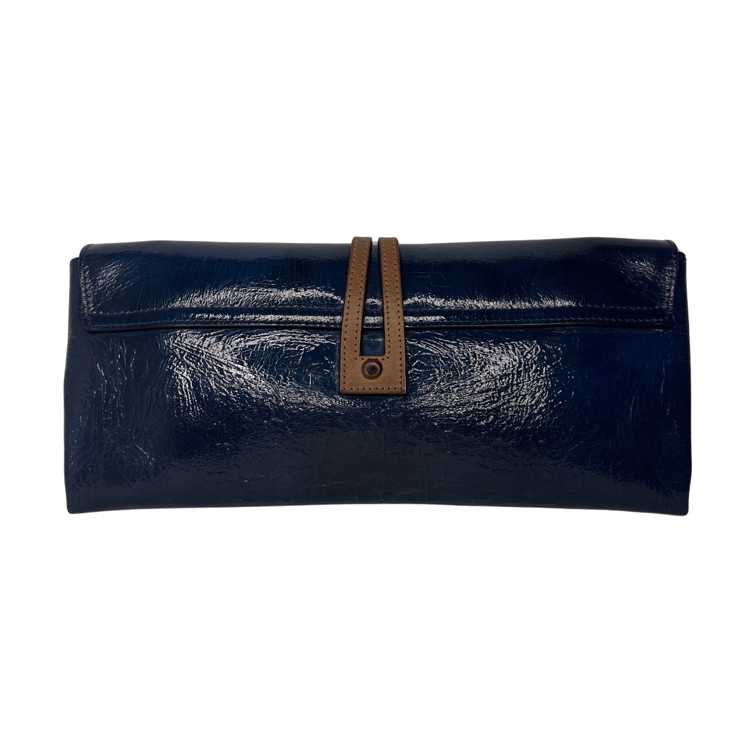 Chloé Turn Lock Patent Leather Clutch – Dark Blue Bag