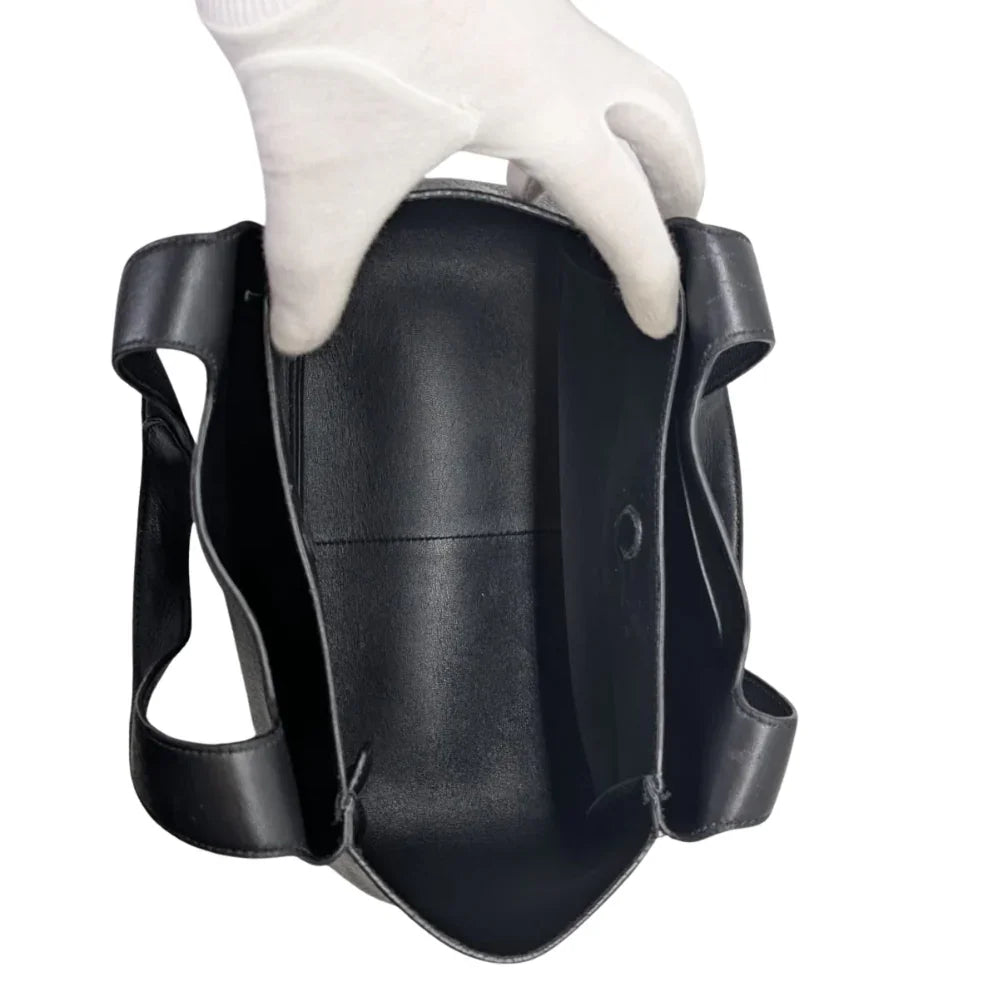 Prada Daino Soft Medium Dynamique Tote Bag Black - Lost Designer