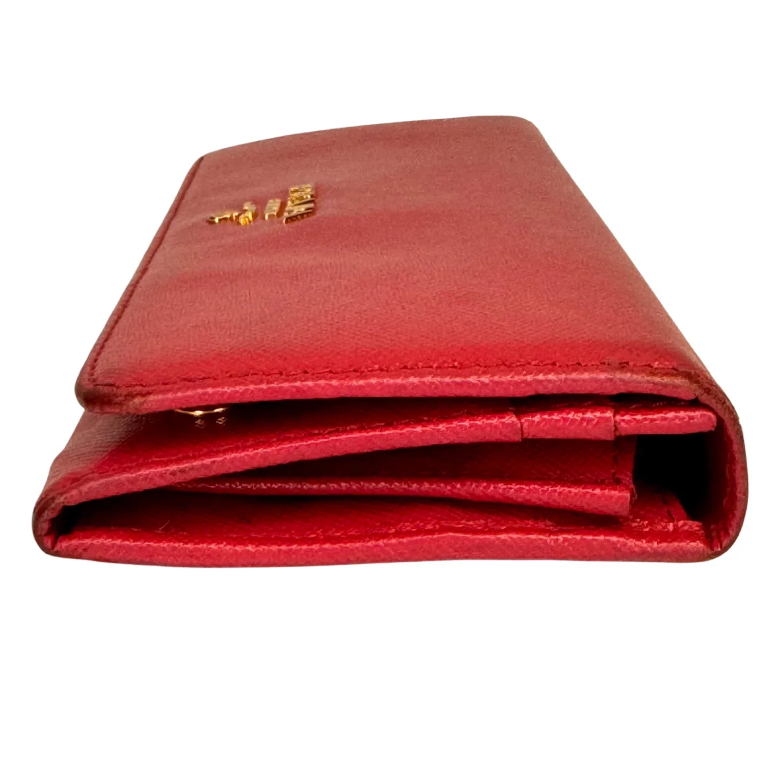 Prada Vitello Daino Continental Flap Wallet in Pink