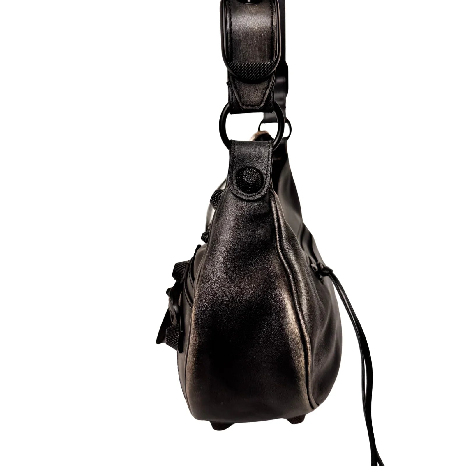 Balenciaga Calfskin Small Le Cagole Shoulder Bag Black - Lost Designer