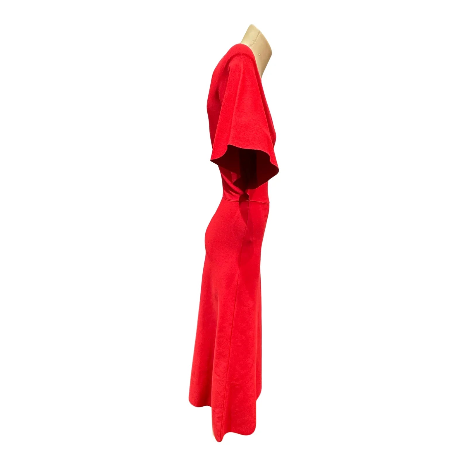 Valentino Flutter Sleeve Maxi Dress Red