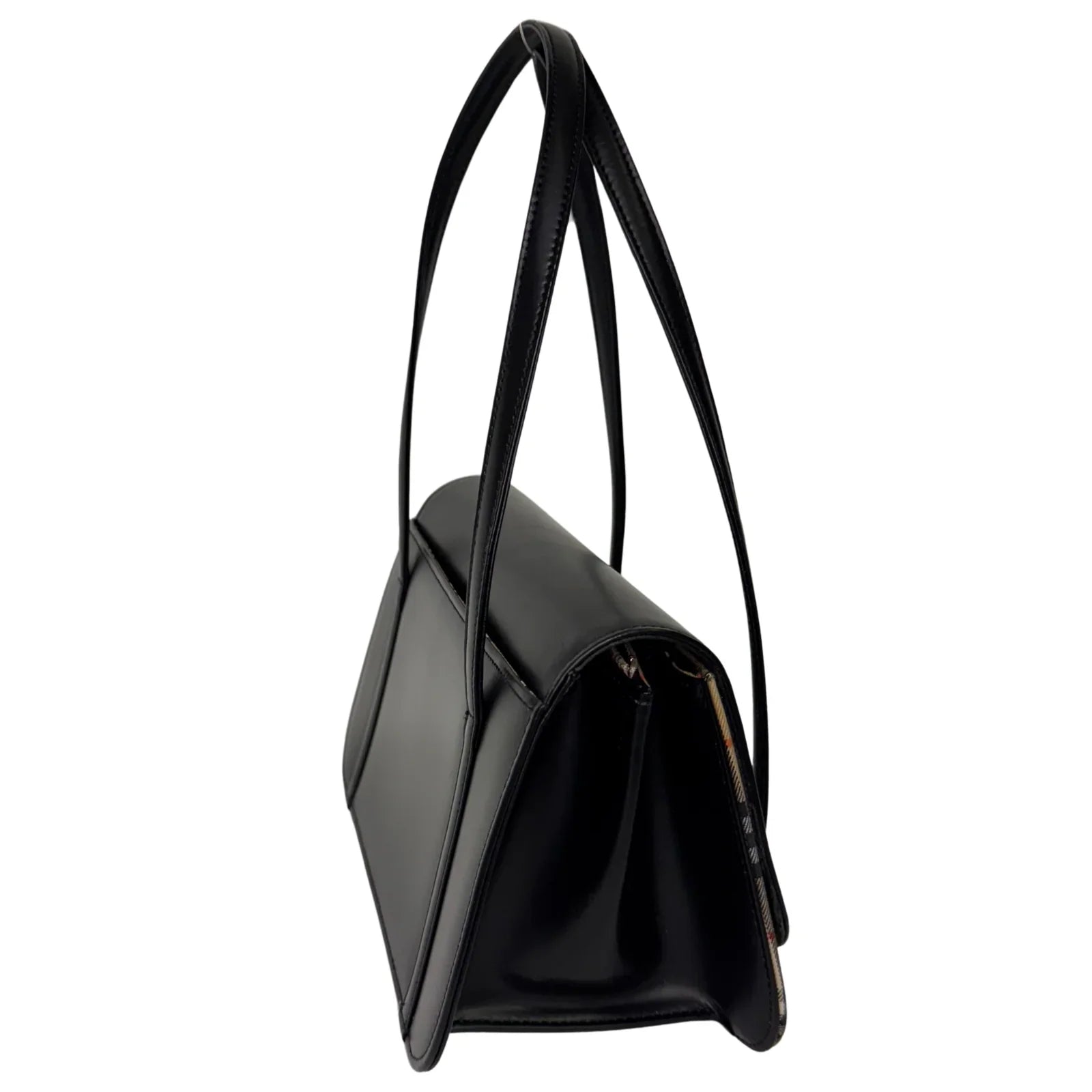 Burberry Nova Check Leather Flap Shoulder Bag