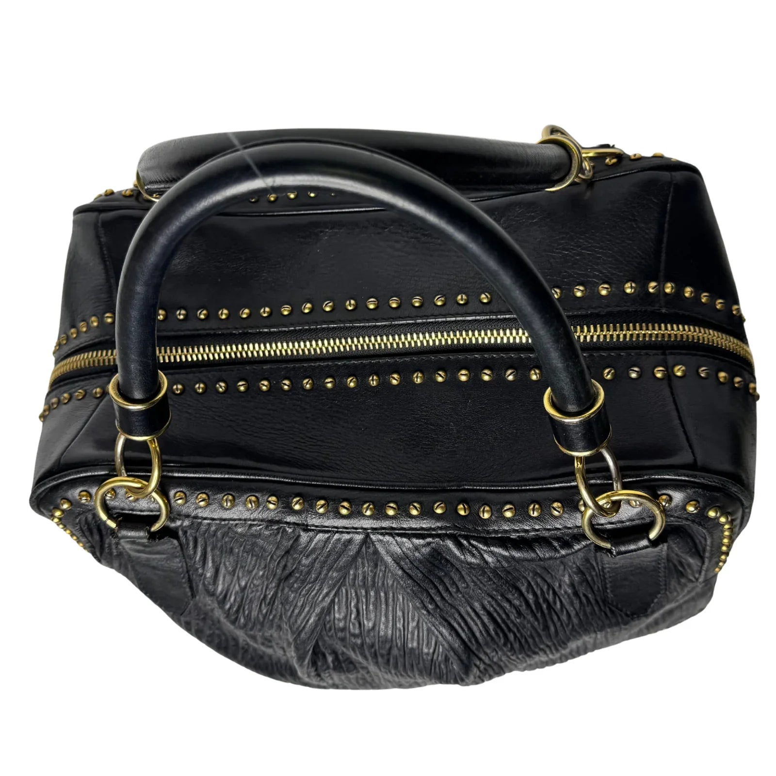 Burberry Black Studded Plissé Lambskin Leather Tote Bag - Lost Designer