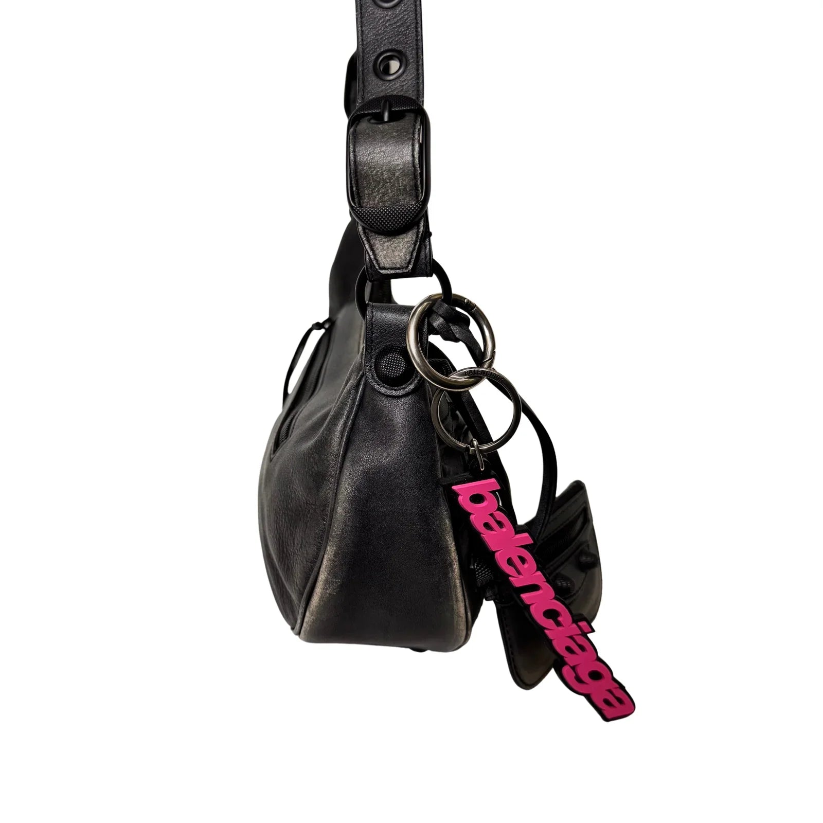 Balenciaga Calfskin Small Le Cagole Shoulder Bag Black - Lost Designer