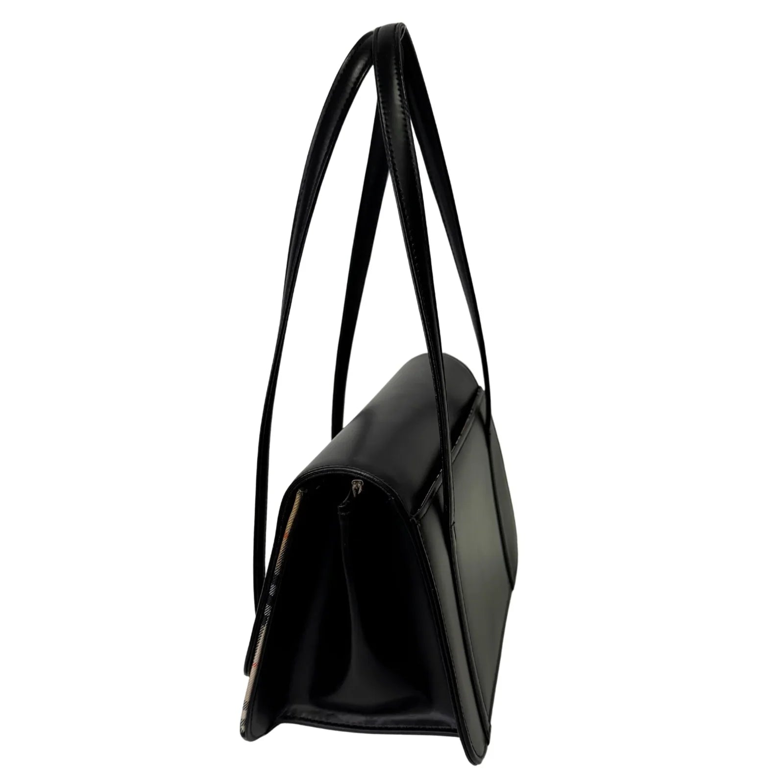 Burberry Nova Check Leather Flap Shoulder Bag