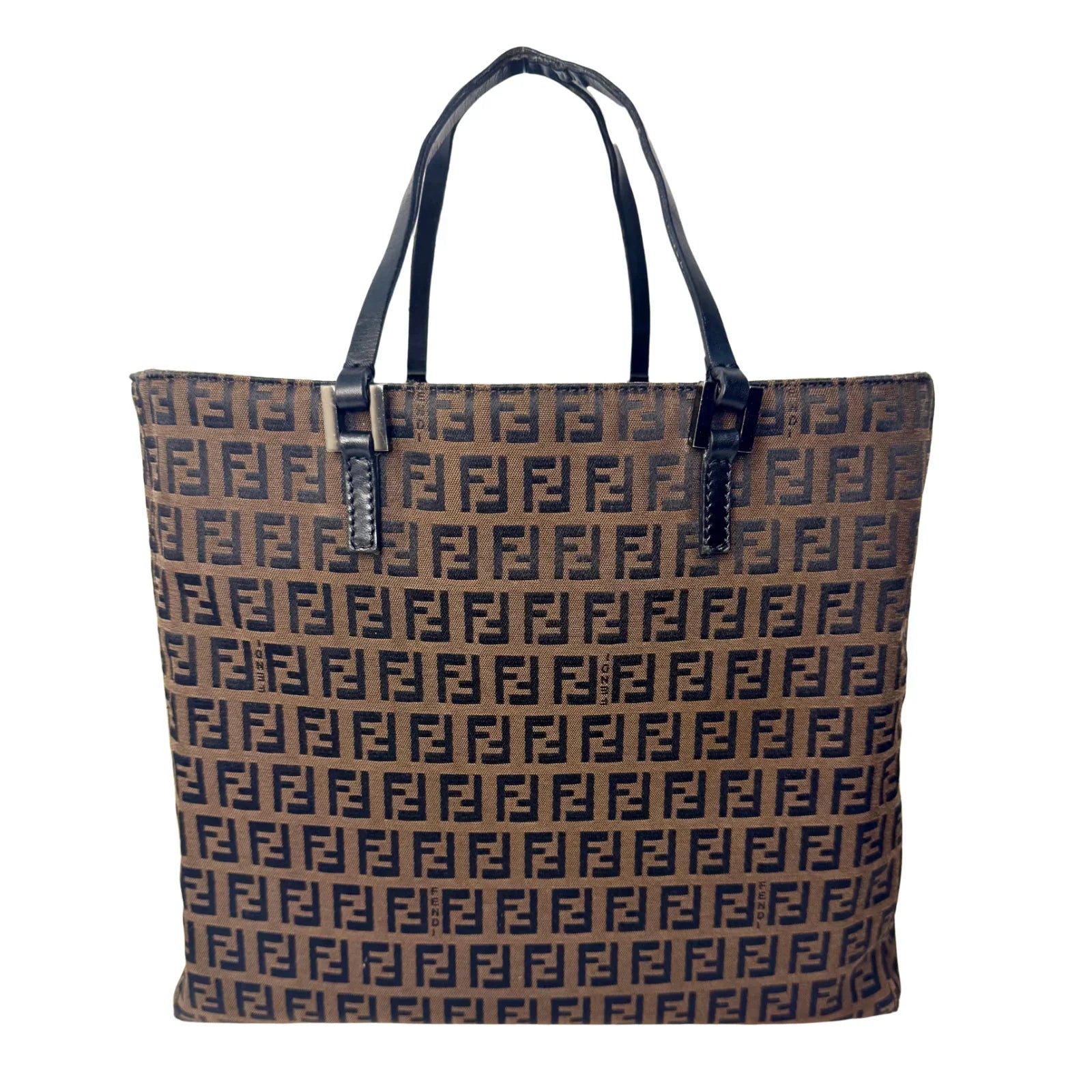 Fendi Zucca Brown Monogram Cloth Tote Bag
